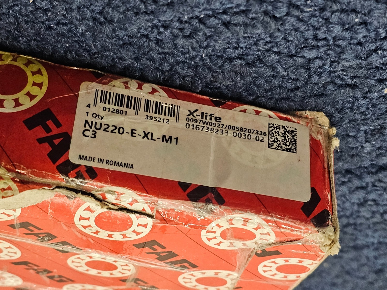 FAG NU220-E-XL-M1-C3 100x180x34mm Cylindrical Roller Bearing