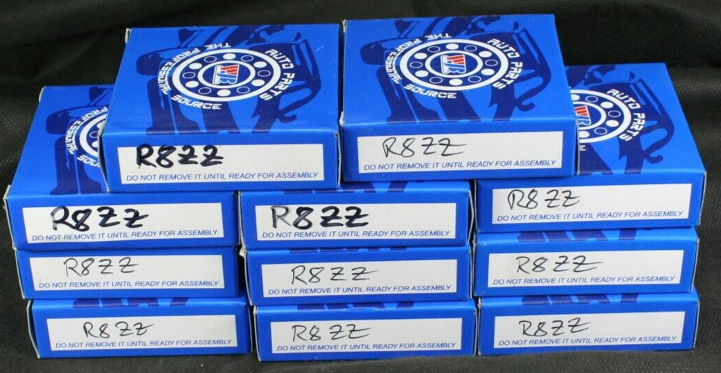 LOT OF 11 WJB Auto Parts R8 ZZ Deep Groove Miniature Bearings 1/2″ ID China NEW