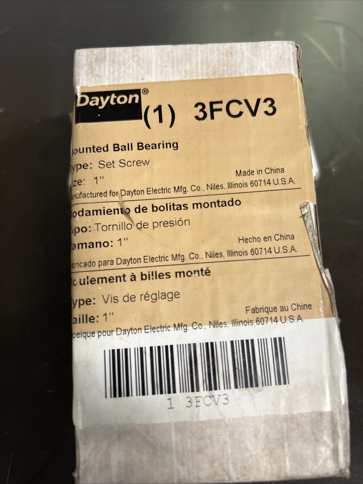 Dayton 3FCV3 Flange Bearing,2-Bolt,Ball,1″ Bore