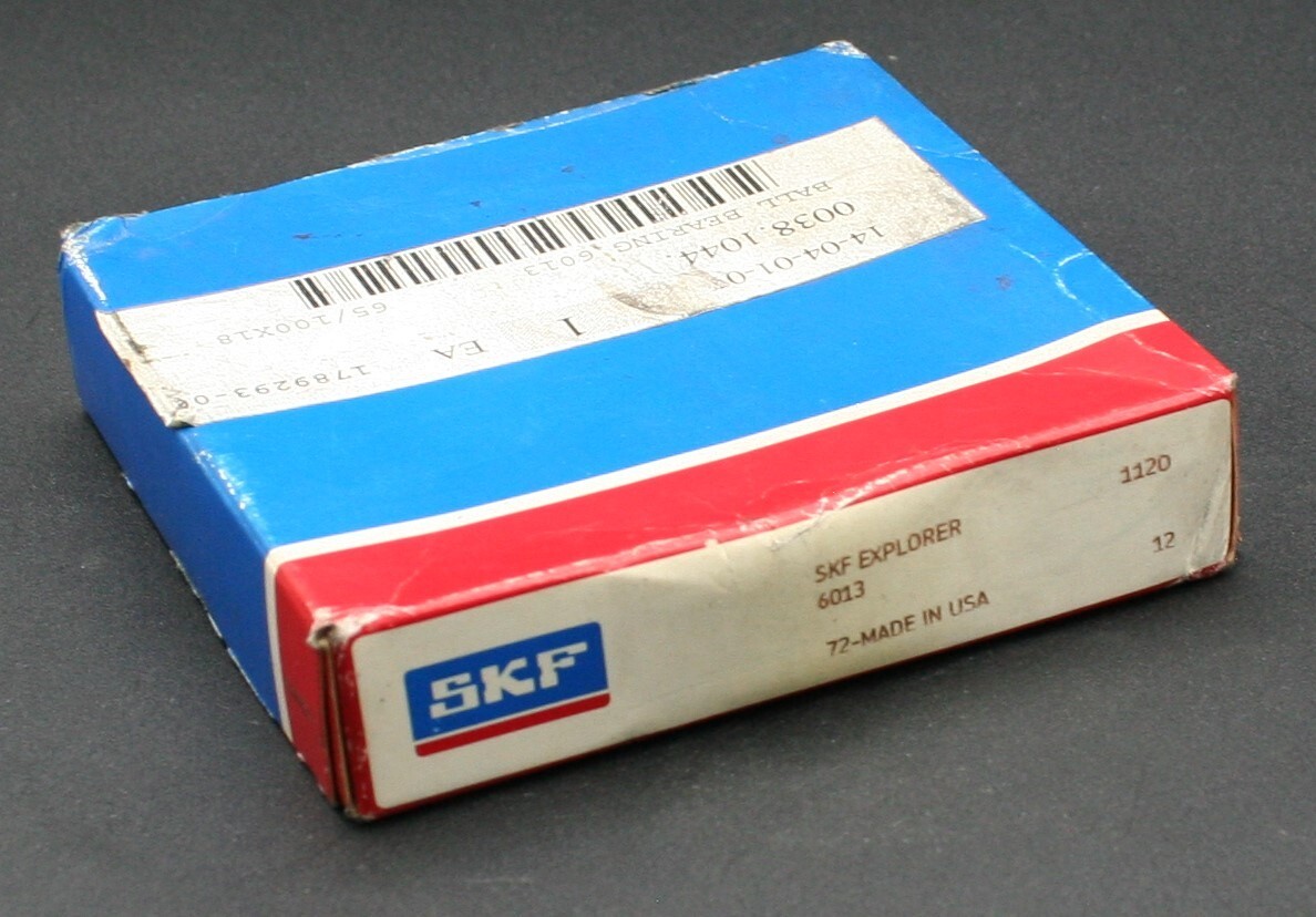 One (1) SKF 6013 Deep Groove Bearing 65 MM ID USA Muller 0038.1044 NEW