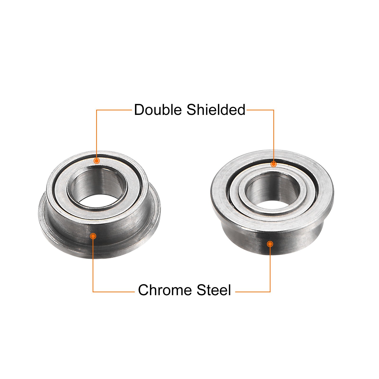 MF63ZZ Flanged Ball Bearing, 4pcs 3x6x2.5mm Flange Bearings