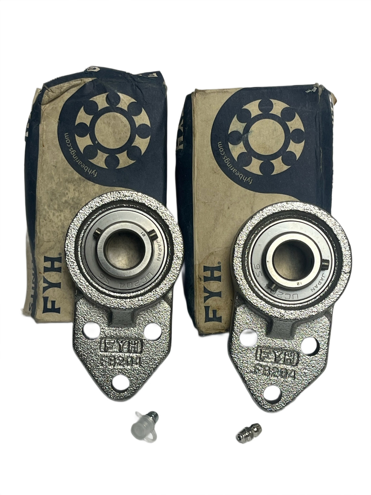 LOT OF 2 FYH UCFB204-12S6NP Stainless Bearing Units 3-Bolt Bracket 3/4″ Bore