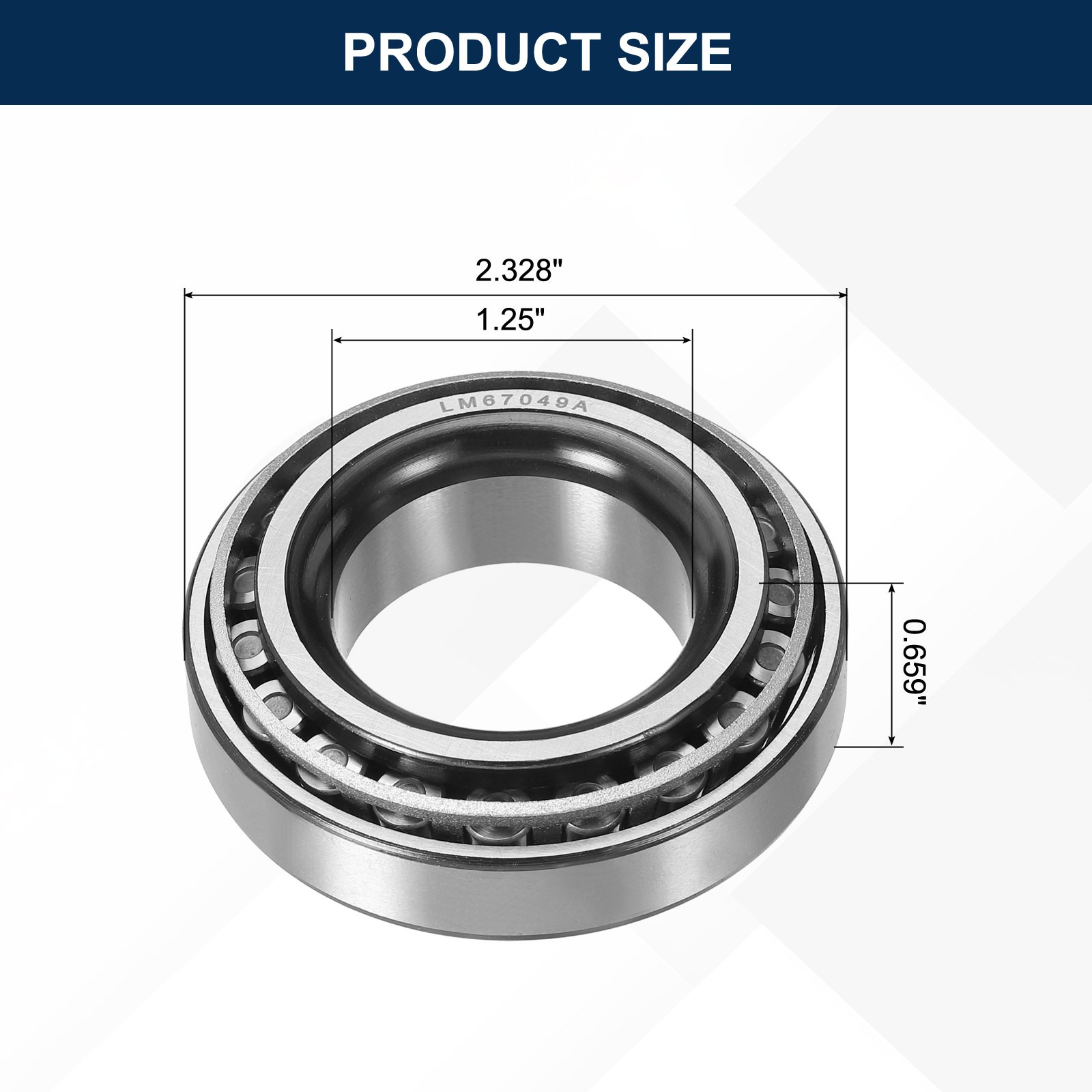 LM67049A/LM67010 Tapered Roller Bearing Cone and Cup 1.25″ Bore x 2.328″ OD P6