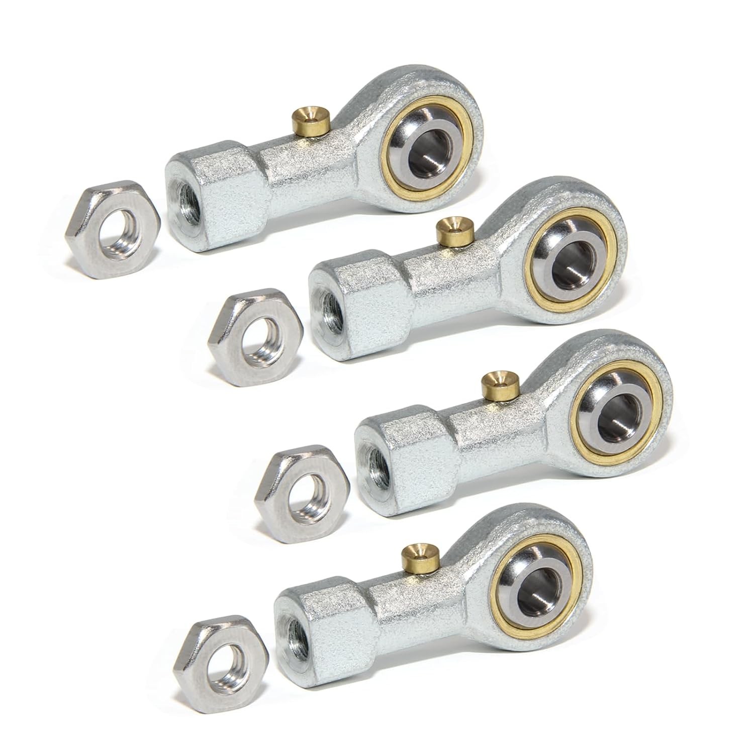 2/4pcs 1/4-inch Bore Pre-Lubricated Bearing 1/4-28 Female Thread Right Hand Nut