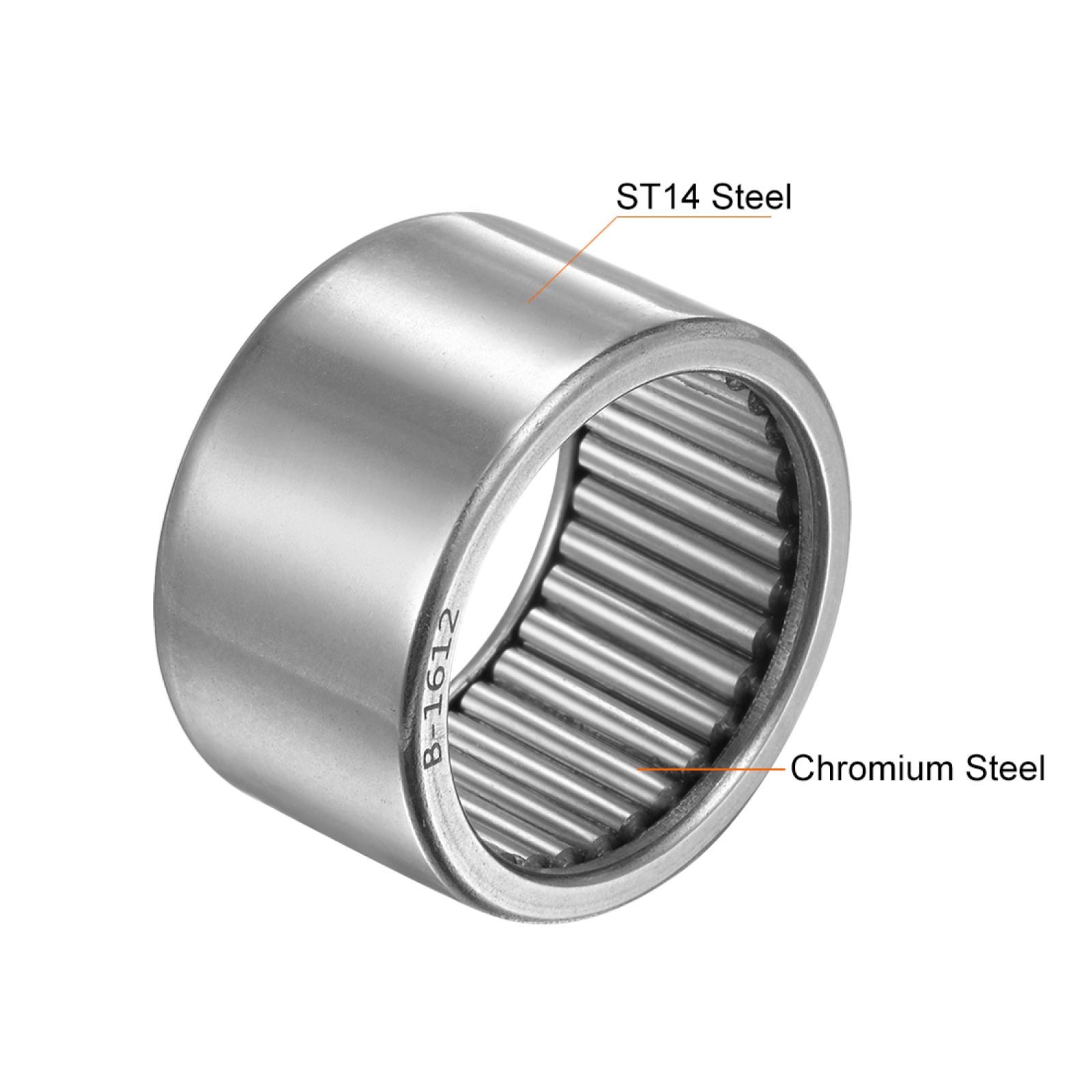 B1612 Needle Roller Bearings 1″ x 1-1/4″ x 3/4″ Full Complement Drawn Cup 2pcs
