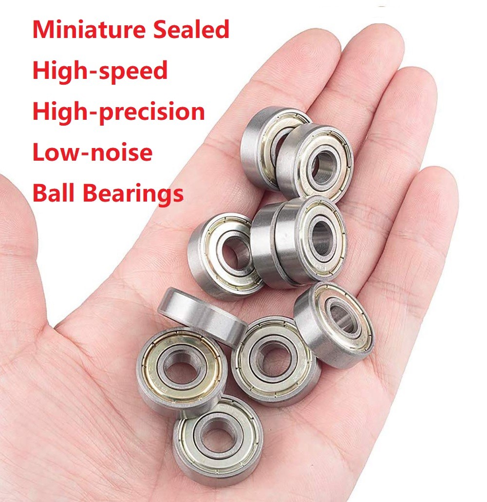 Miniature Deep Groove Ball Bearing Metal 10PC Silent Carbon Steel Sealed Bearing