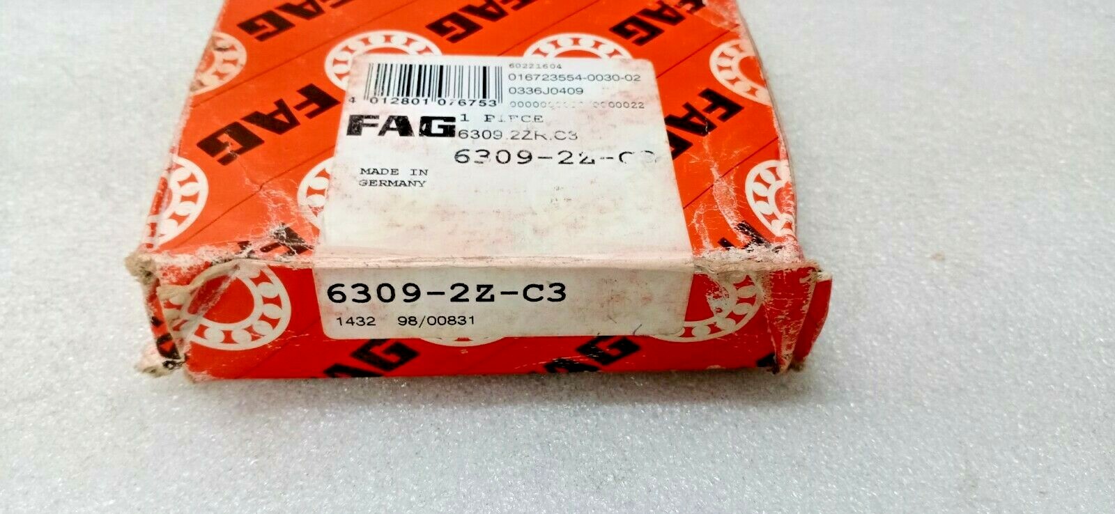 6309 ZZ C3 Premium Quality Tow shield ball bearings NEW FAG GERMANY 6309ZZC3