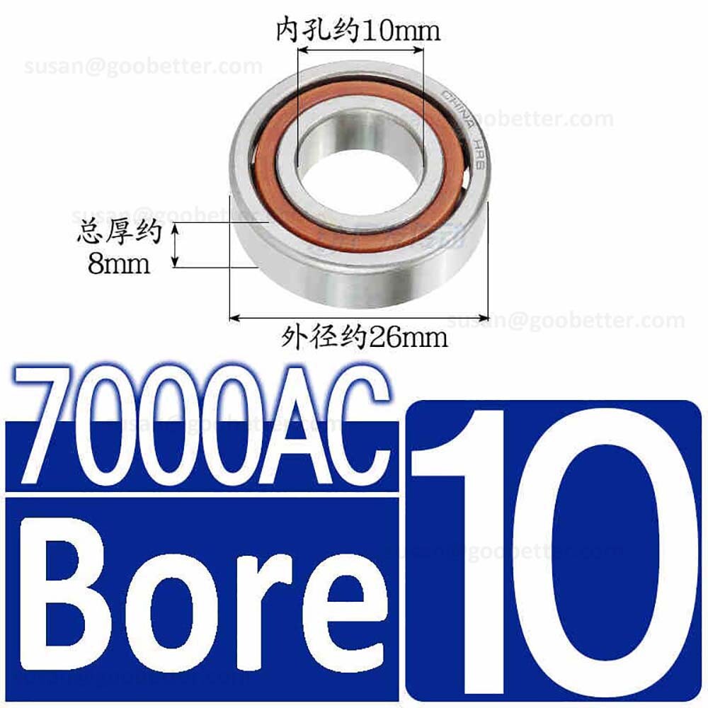 Angular Contact Bearing 7000AC – 7220AC Super Precision Bearing Steel ID 6-100mm