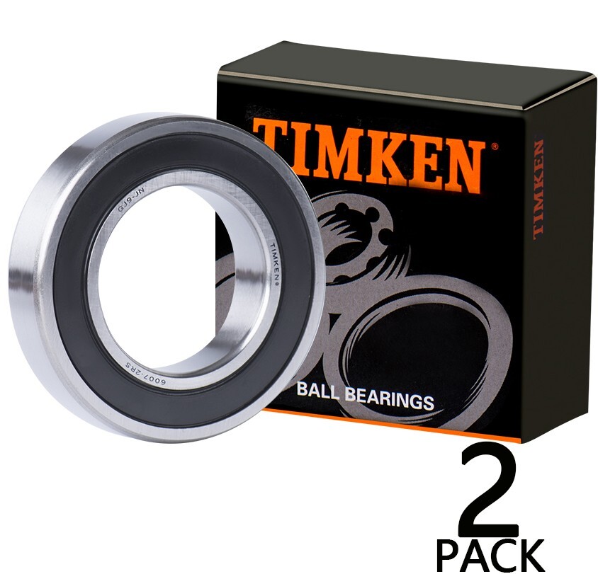 NEW 2PACK TIMKEN 6007-2RS Double Rubber Seal Ball Bearings 35X62X14MM
