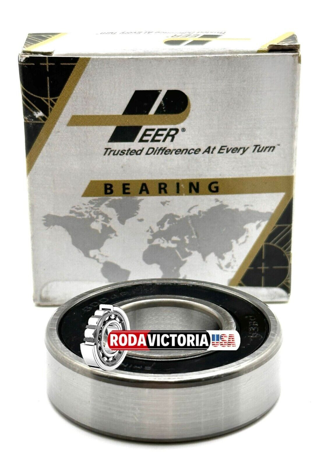 PEER 6004 2RLD C3 V2 BALL BEARING, RUBBER SEALED 20x42x12mm 6004-2RS C3