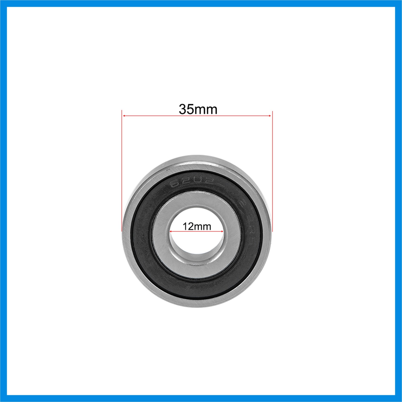 6202-12-2RS Deep Groove Ball Bearing 12 x 35x11mm Sealed Chrome Steel Z2 Bearing