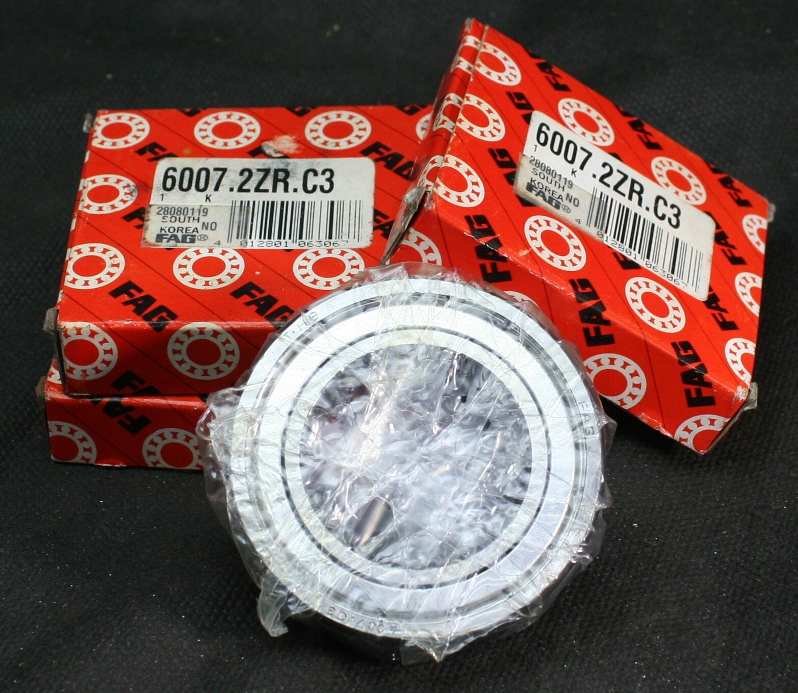 Three (3) FAG 6007 2ZR C3 Deep Groove Bearing 35 MM ID Republic of Korea NEW