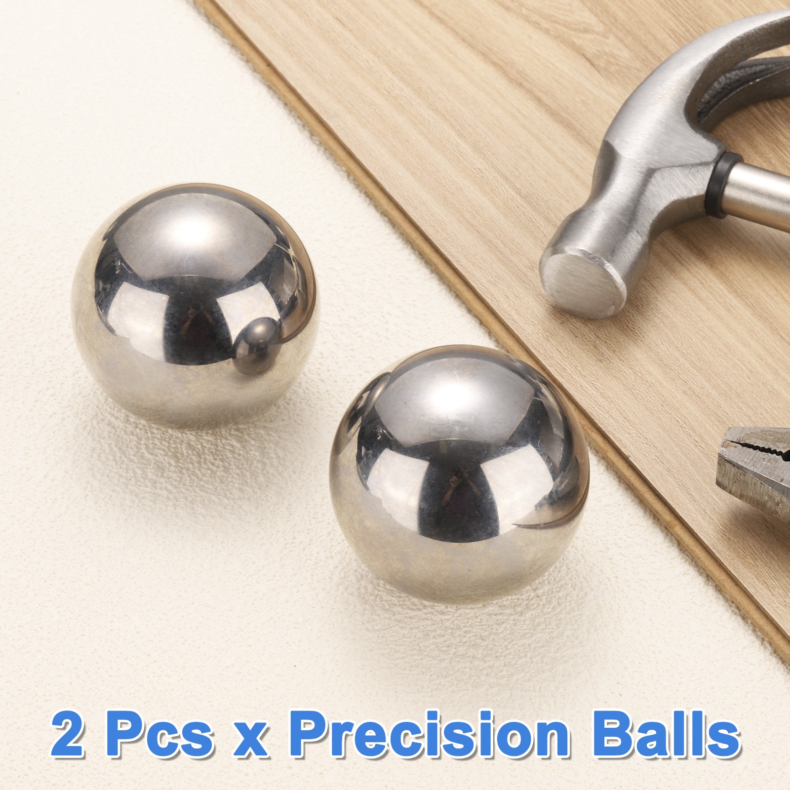 2Pcs Precision Balls 2-1/4″ Diameter G25 Solid Chrome Steel Bearing Balls