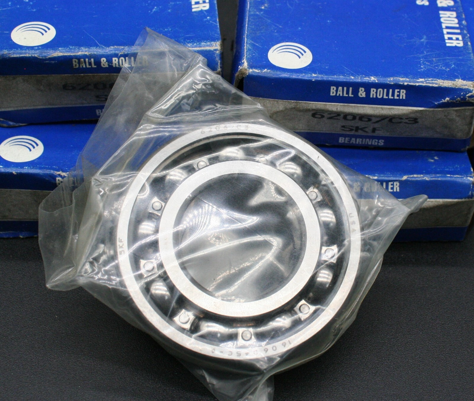 Four (4) SKF 6206/C3 Radial Deep Groove Bearing 30 MM ID USA NEW