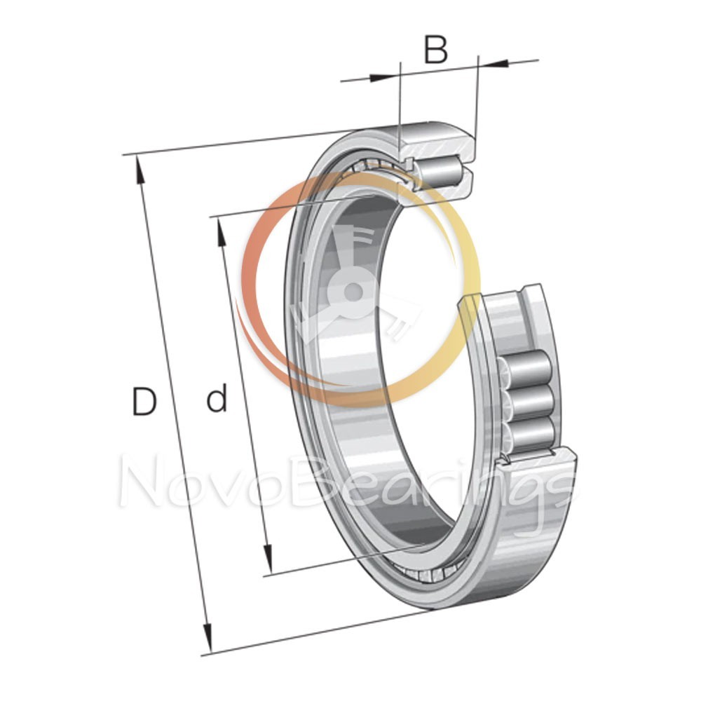 SL182936-B-XL Single Row Cylindrical Roller Bearing 180x250x42 mm. by INA brand
