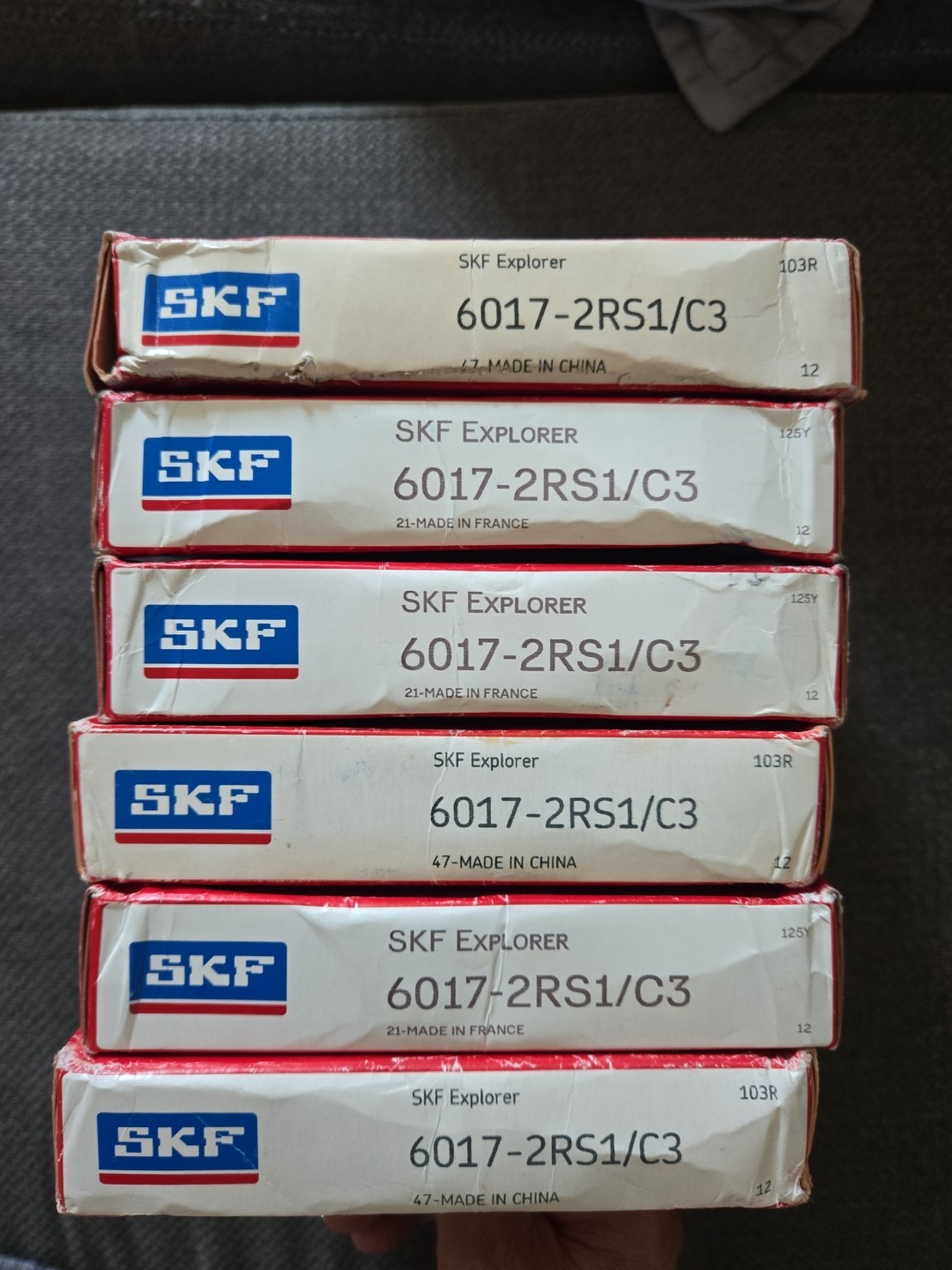 1PC SKF 6017-2RS1/C3 single row deep groove ball bearing