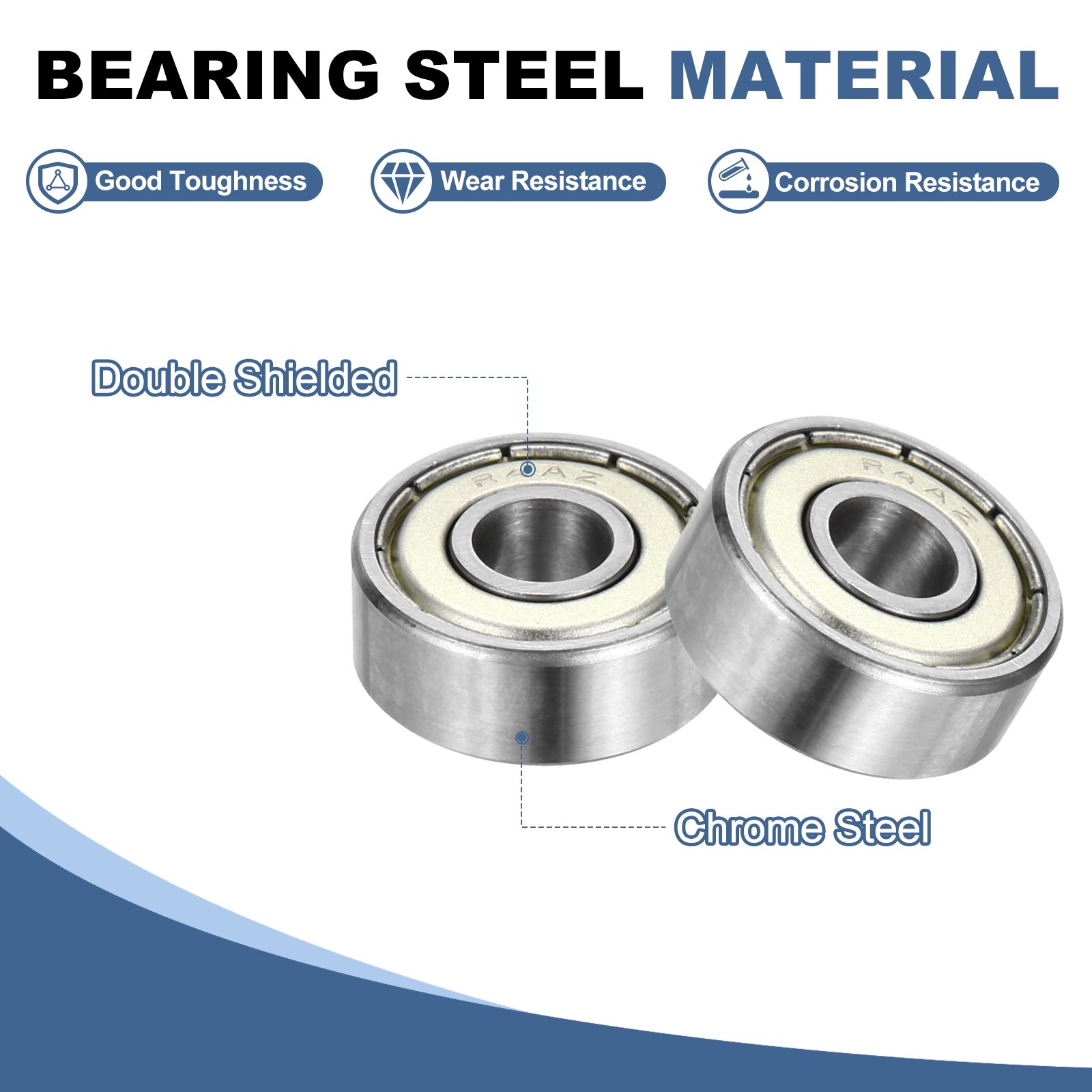 10Pcs R4AZZ 1/4″ ID x 3/4″ OD x 9/32″ Height Ball Bearings with Gloves, Silver