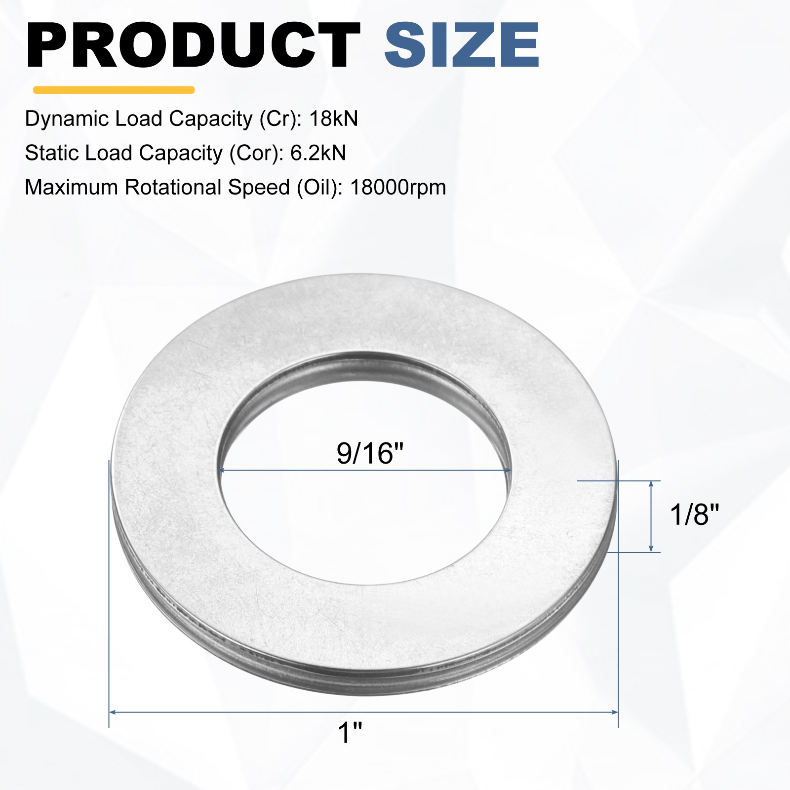 10pcs NTA916 Needle Roller Thrust Bearings with Washers 9/16″x1″x1/8″