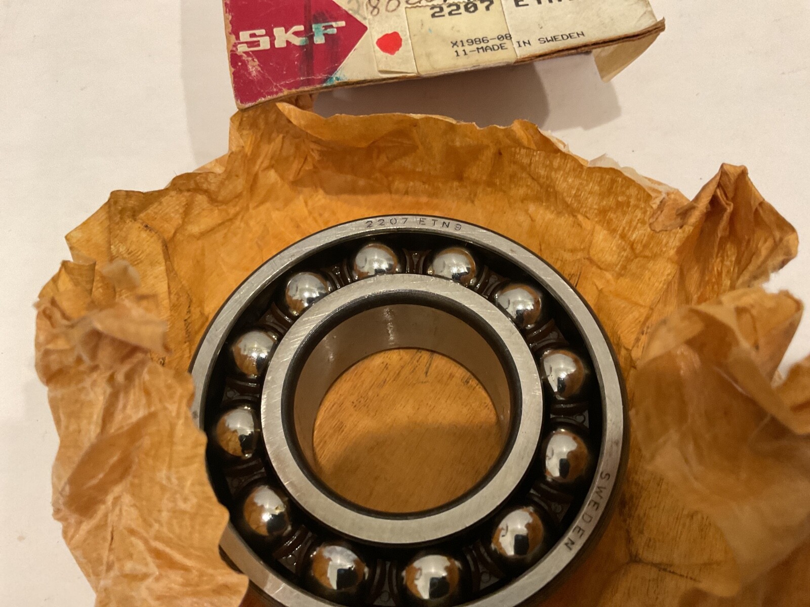 New SKF 2207 ETN9 Self Aligning Bearing, 35mm ID, 72mm OD, and 23mm Width
