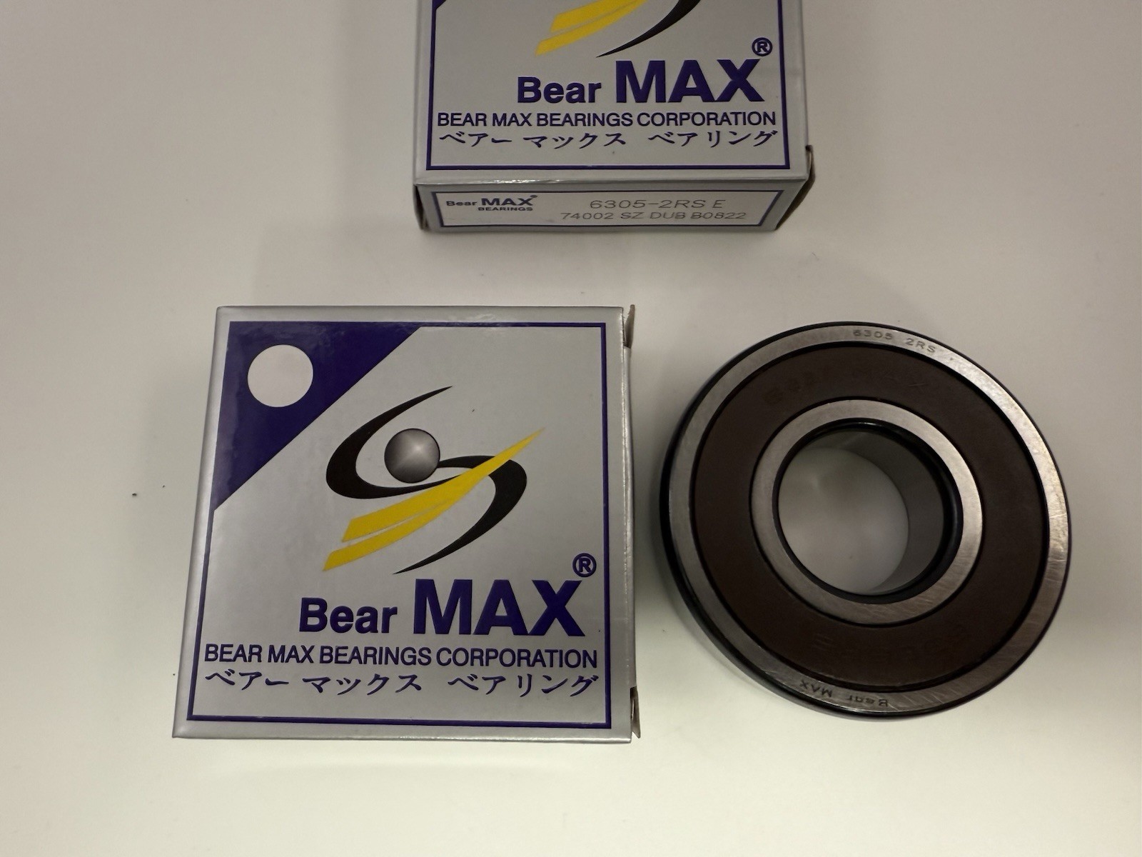 2 pc BearMAX 6305-2RS E 25x62x17mm Rubber Seal Deep Groove Ball Bearings 63052RS