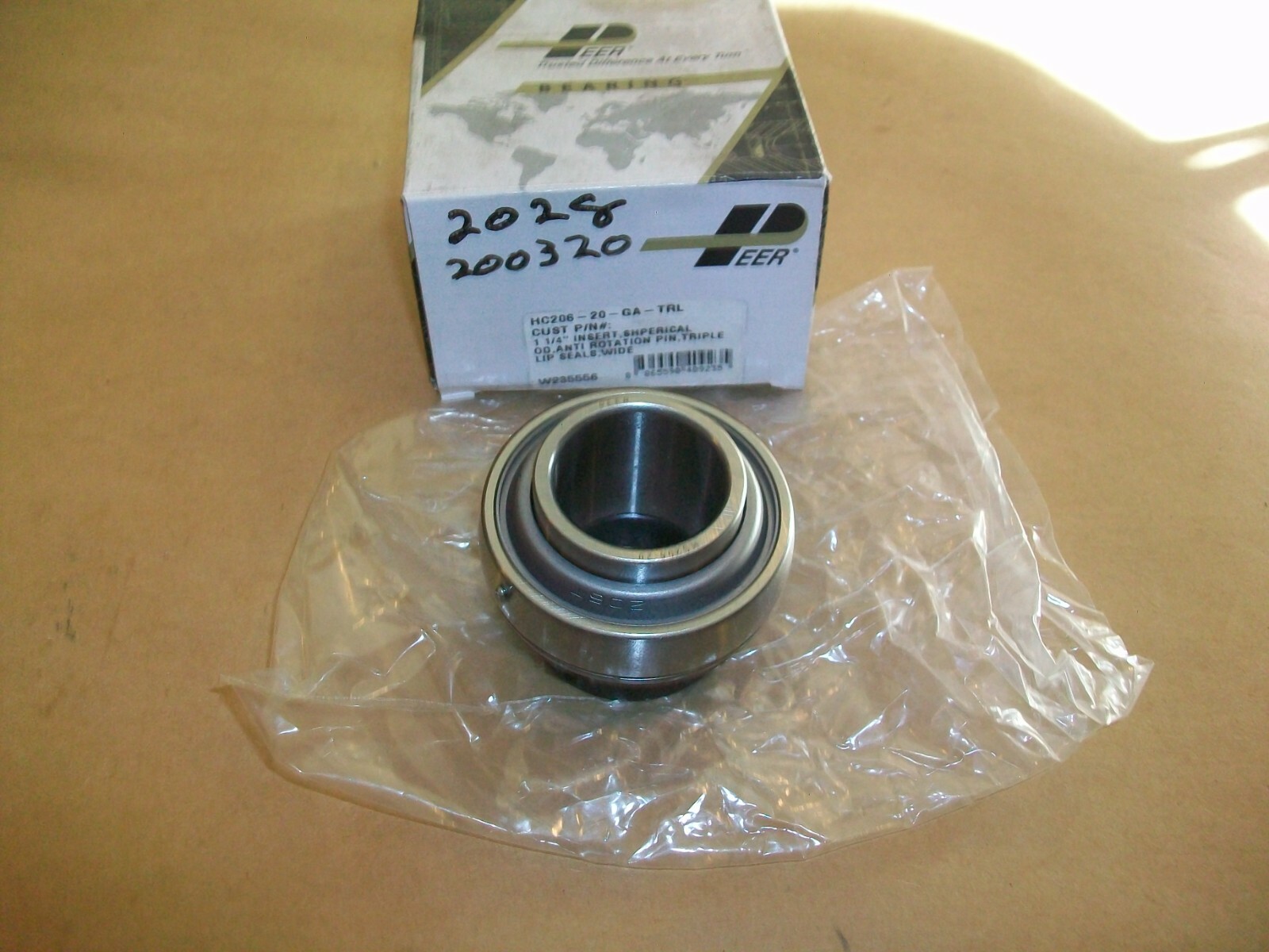 PEER BEARING HC206-20-GA-TRL NEW IN BOX