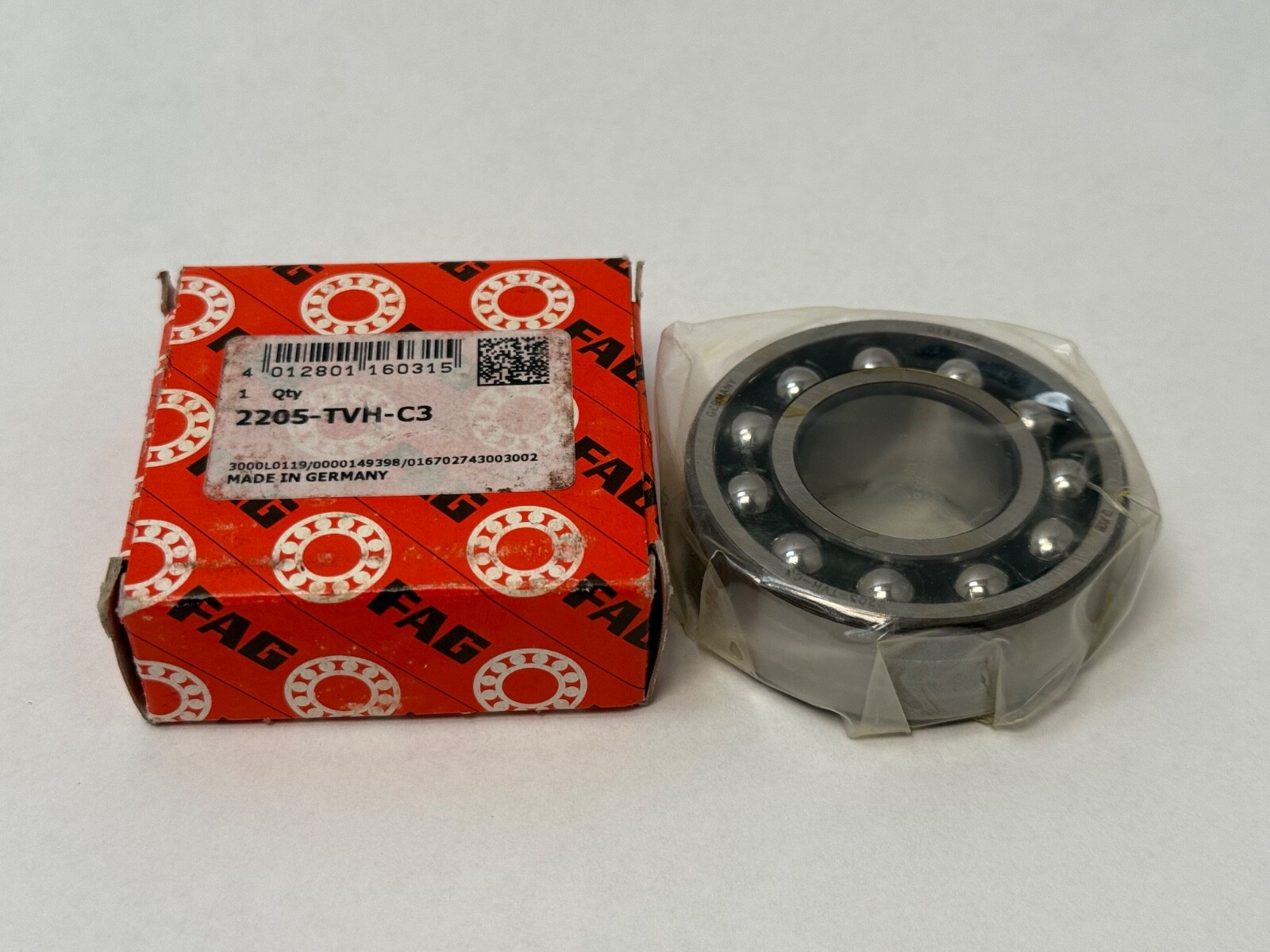 FAG 2205TVH.C3 Self Aligning Bearing 2205-TVH-C3 25x52x18 mm