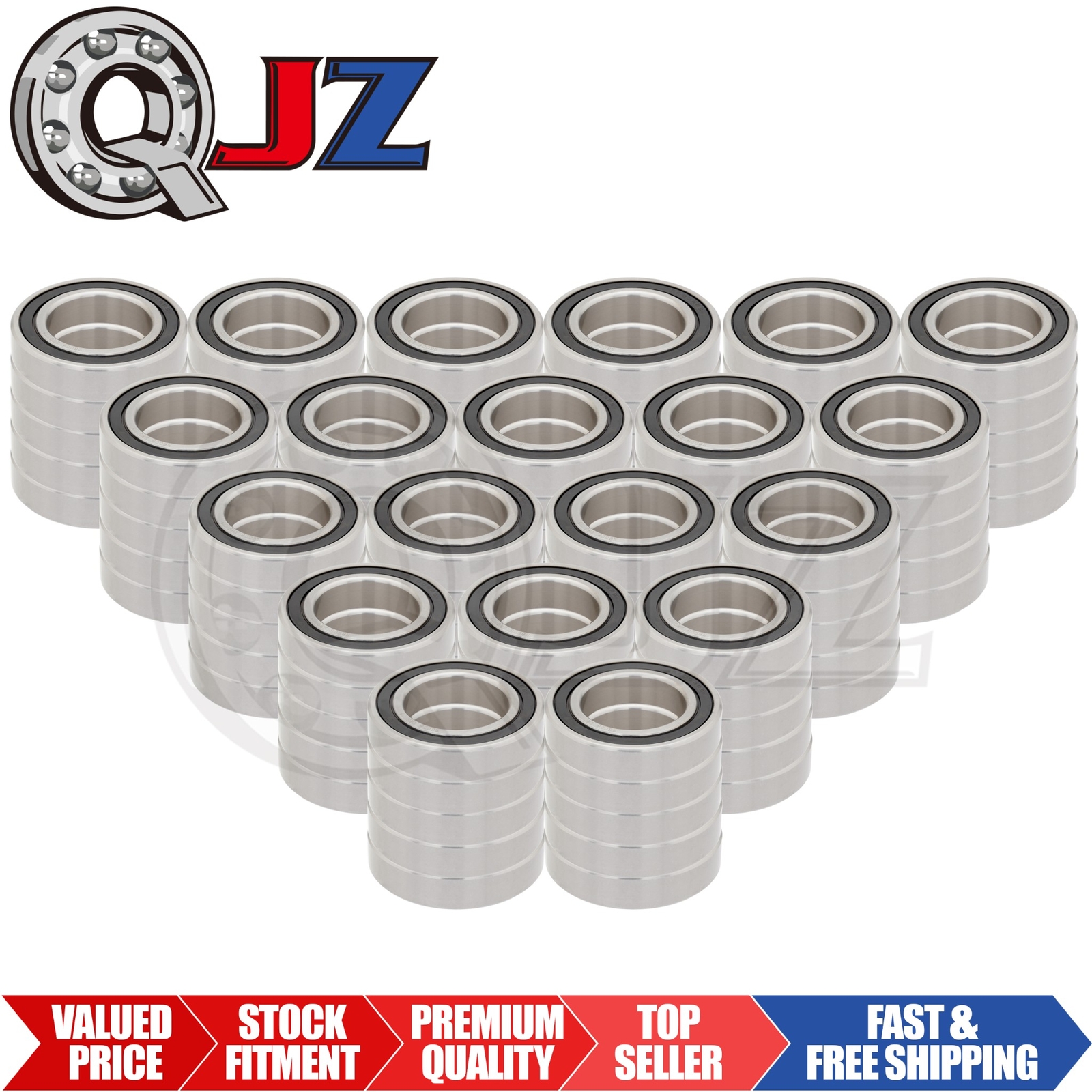 [Qty.100] S6008-2RS Stainless Radial Ball Bearing [40mm ID x 68mm OD x 15mm W]