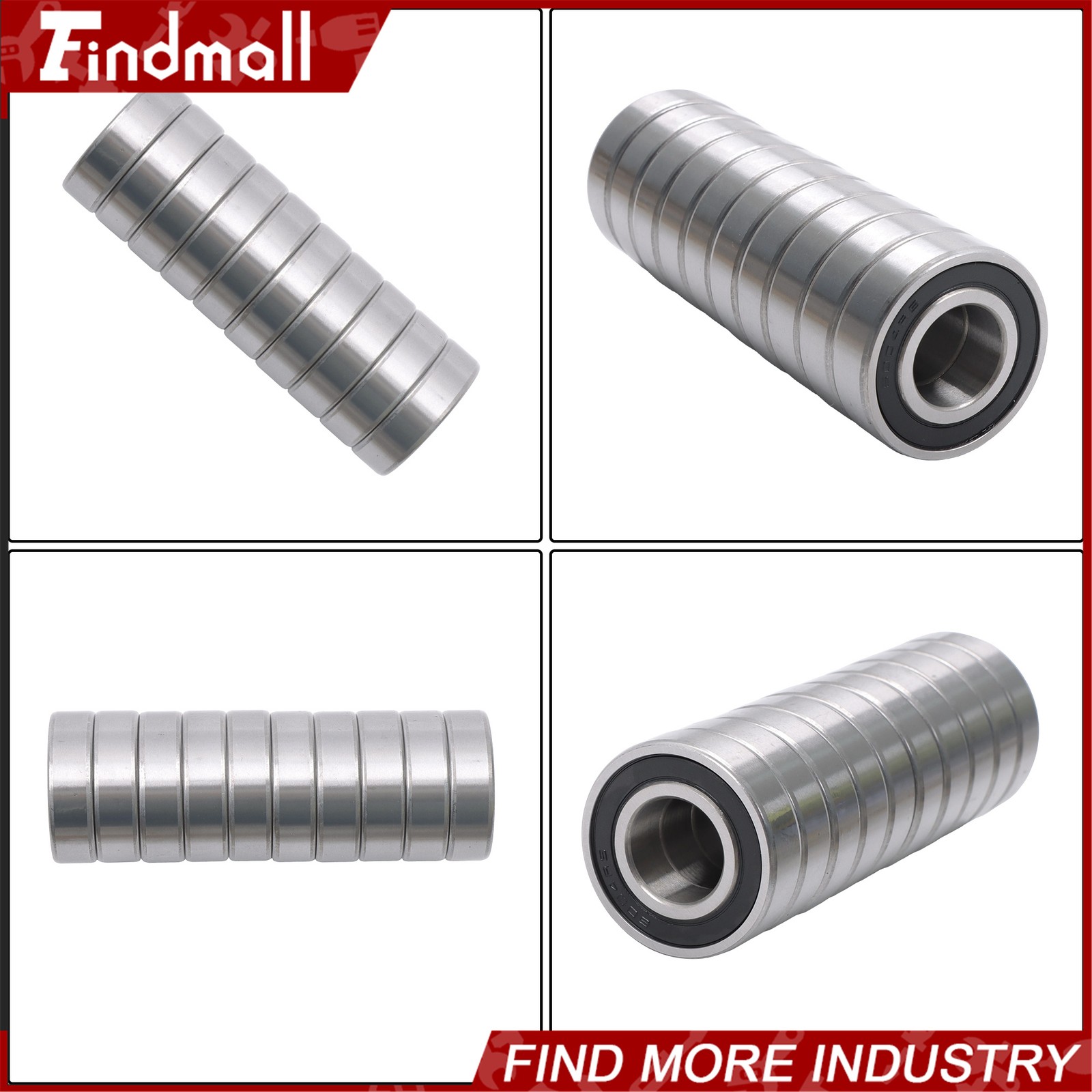 Findmall 6004-2RS C3 Ball Bearing 20x42x12mm 10 Pcs Premium Rubber Sealed