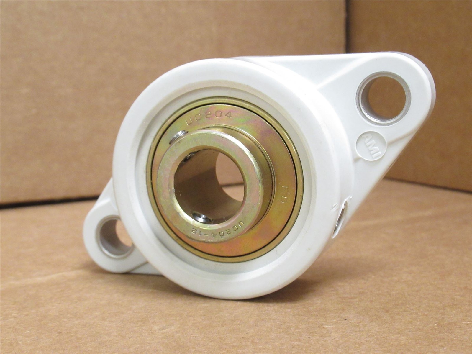 230411 New-No Box; AMI UCNFL204-12MZ2W PBT Flange Bearing; 3/4″ID; 2-Bolt