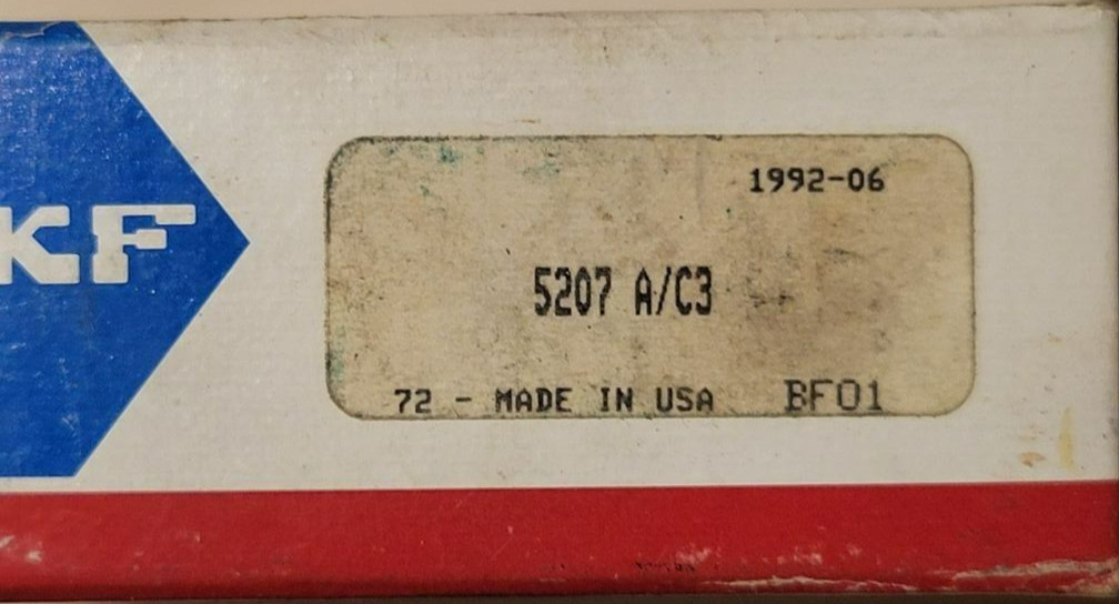 NEW SKF 5207 DOUBLE ANGULAR ROLL BEARING