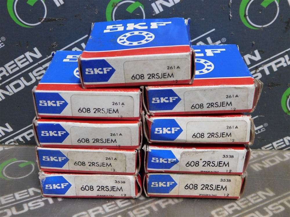 NEW Lot of 9 SKF 608 2RSJEM Deep Groove Ball Bearings 8mm Bore 22mm OD 7mm W