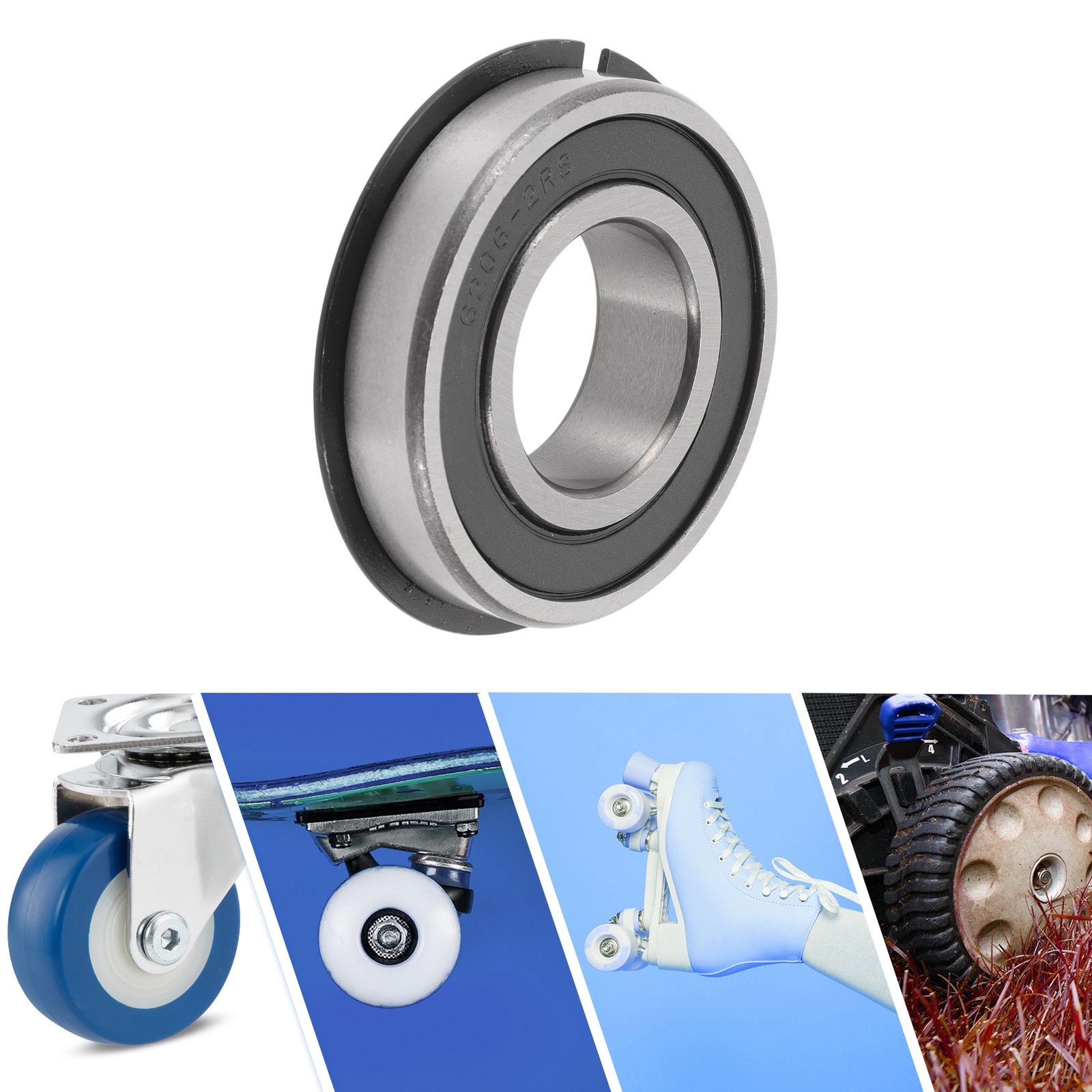 6206NR2RS Deep Groove Ball Bearings 30x62x16mm 1 Pc Scooter Skateboard Wheel