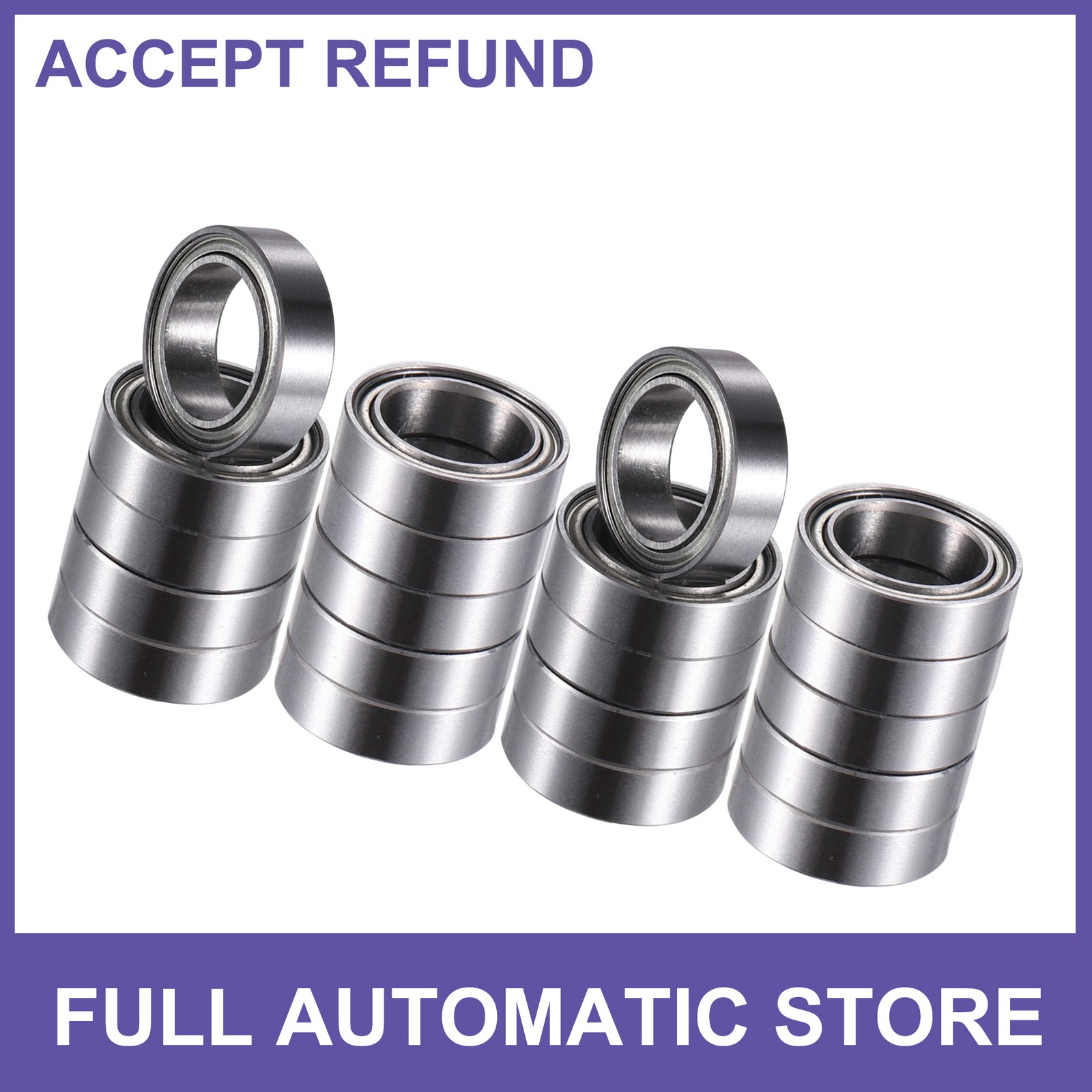 TWENTY 8x12x3.5mm Double Metal Shield Deep Groove Bearings Silver Tone Universal