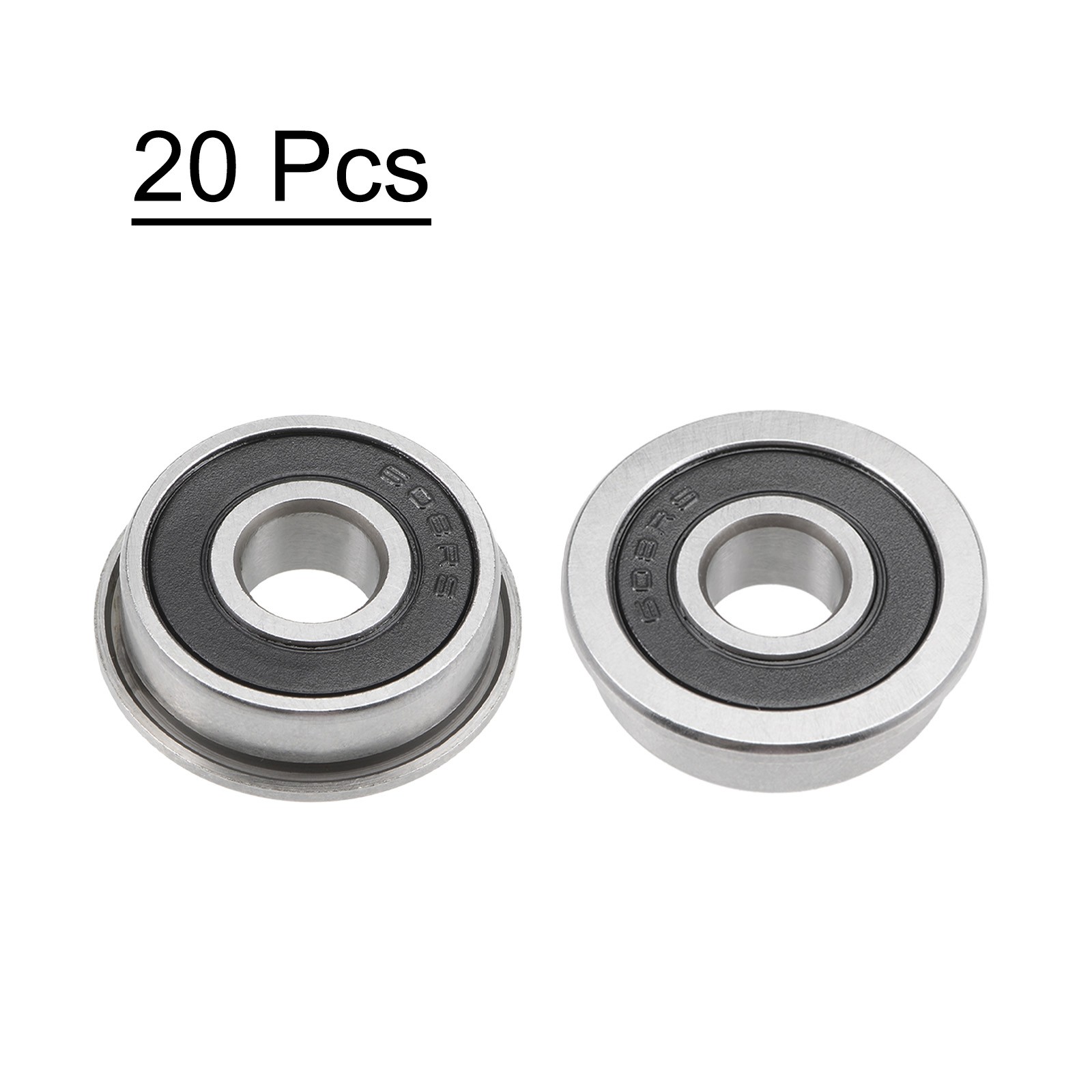 20pcs F608-2RS Flanged Ball Bearing 8x22x7mm Sealed Chrome Steel Flange Bearing