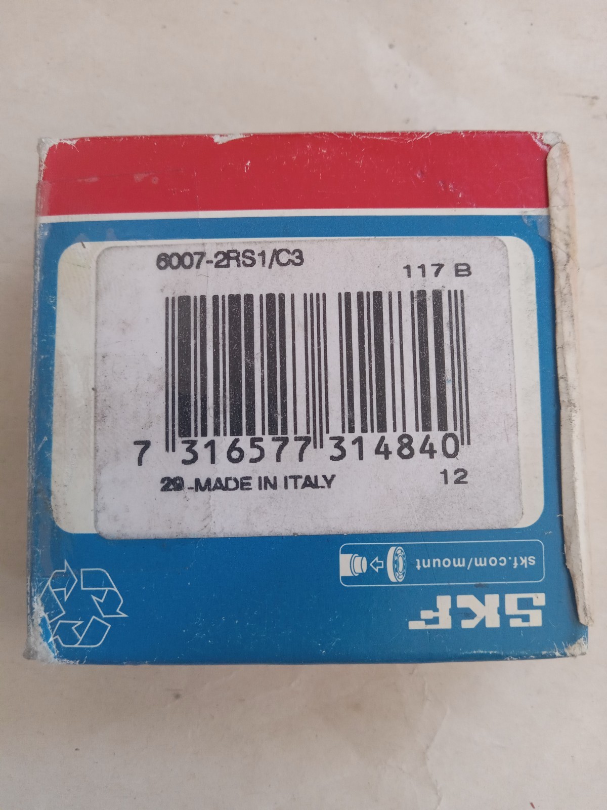 SKF 6007-2RS1/C3 Rubber Seal Ball Bearing 35x62x14