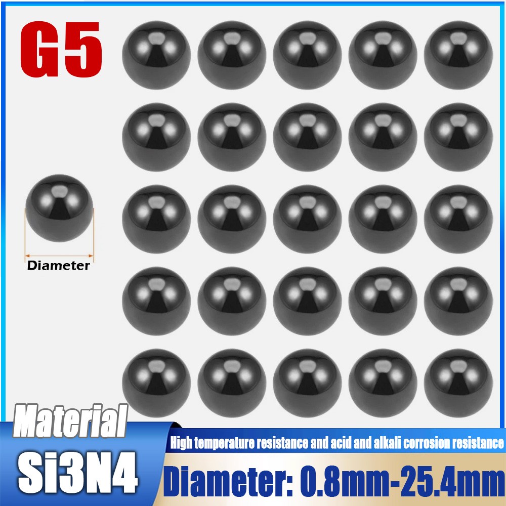0.8mm – 25.4mm Ceramic Bearing Balls,Si3N4 Silicon Nitride Ball G5 Precision