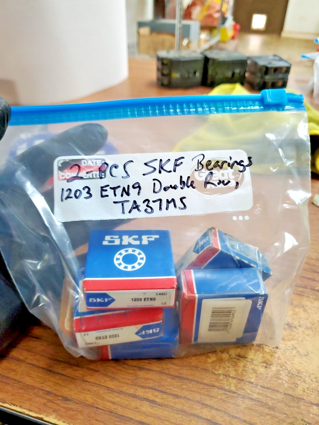 (2-PCS) SKF BEARINGS 1203 ETN9 Double Row, Self Aligning Ball Bearings (TA37MS)