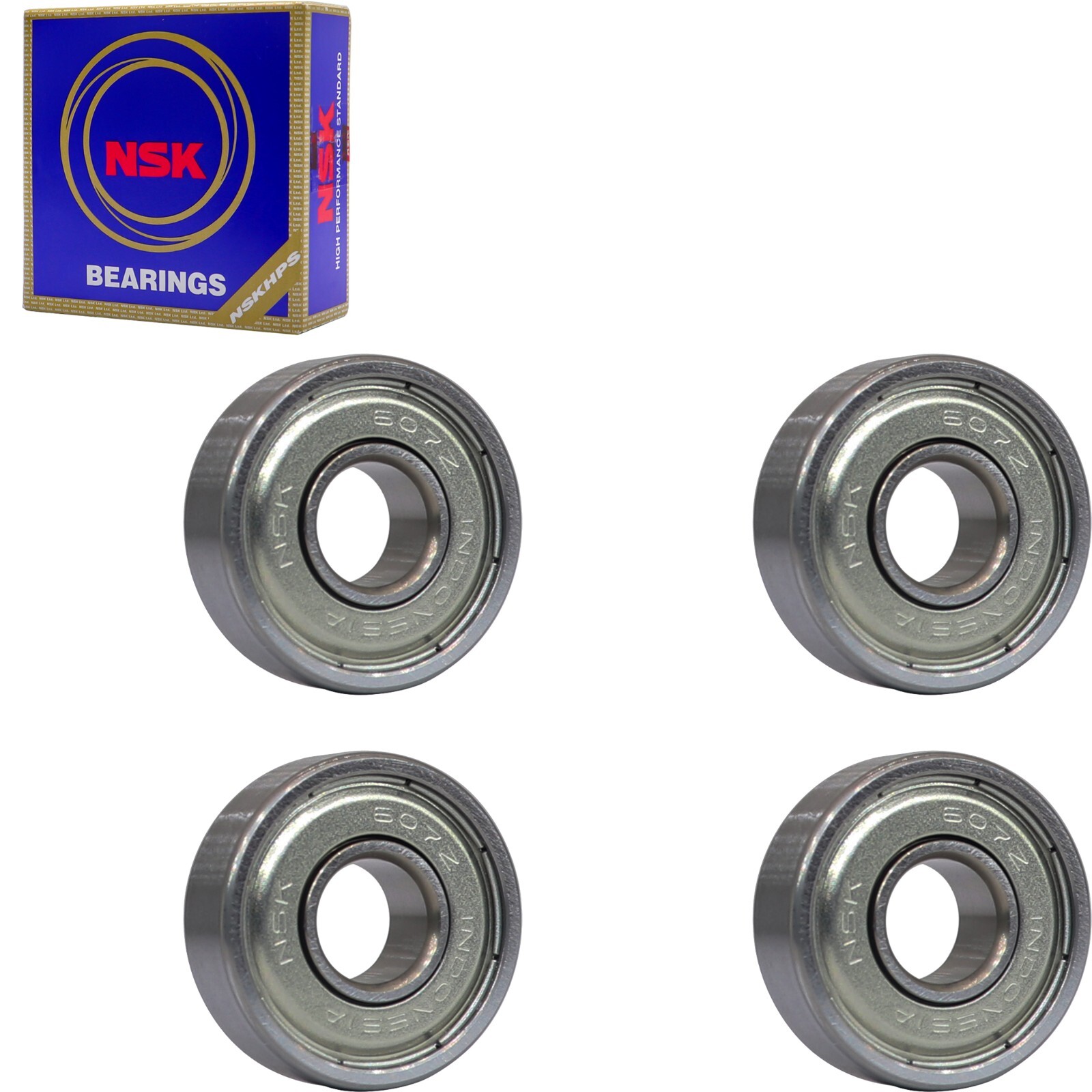 4PACK NSK 607-ZZ Ball Bearing 7x19x6mm 607 ZZ Metal Shielded 607ZZ