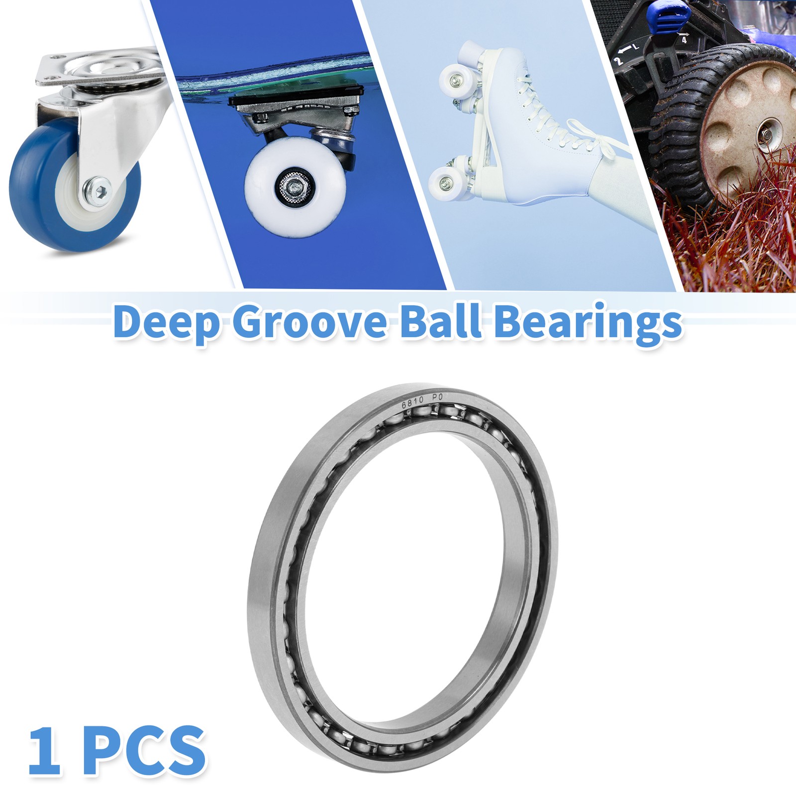6810 Deep Groove Ball Bearings P0 50x65x7mm 1 Pc Scooter Skateboard Wheel