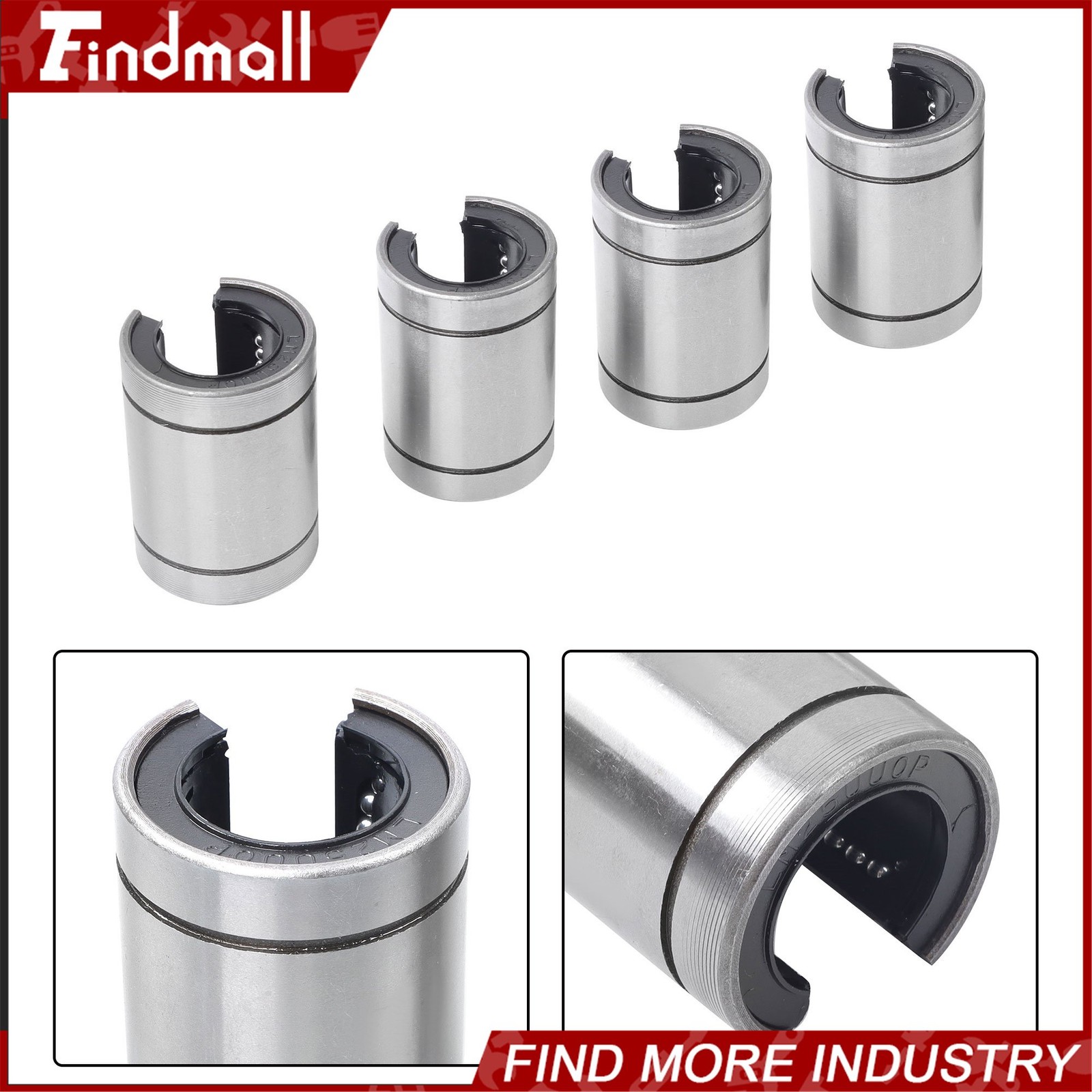 Findmall 4pcs LM25UUOP Open Linear Ball Bearings 25x40x59mm – CNC Machine Parts