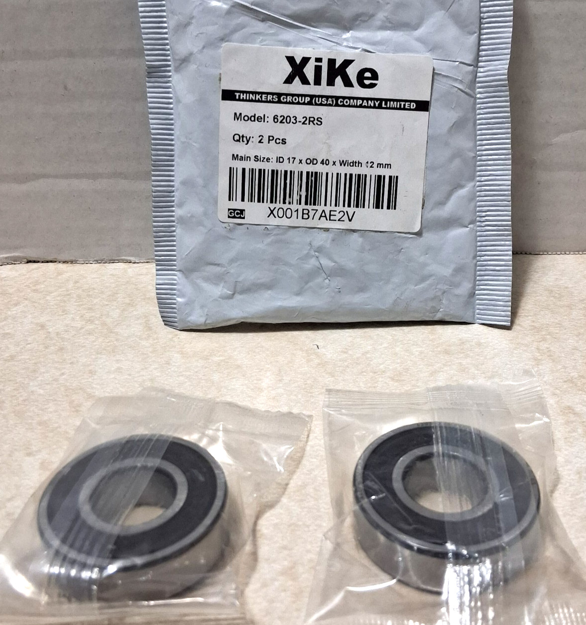 XIKE – Precision Ball Bearings – 6203-2RS – 2 Pack – 17mm ID – 40mm OD – 12mm W