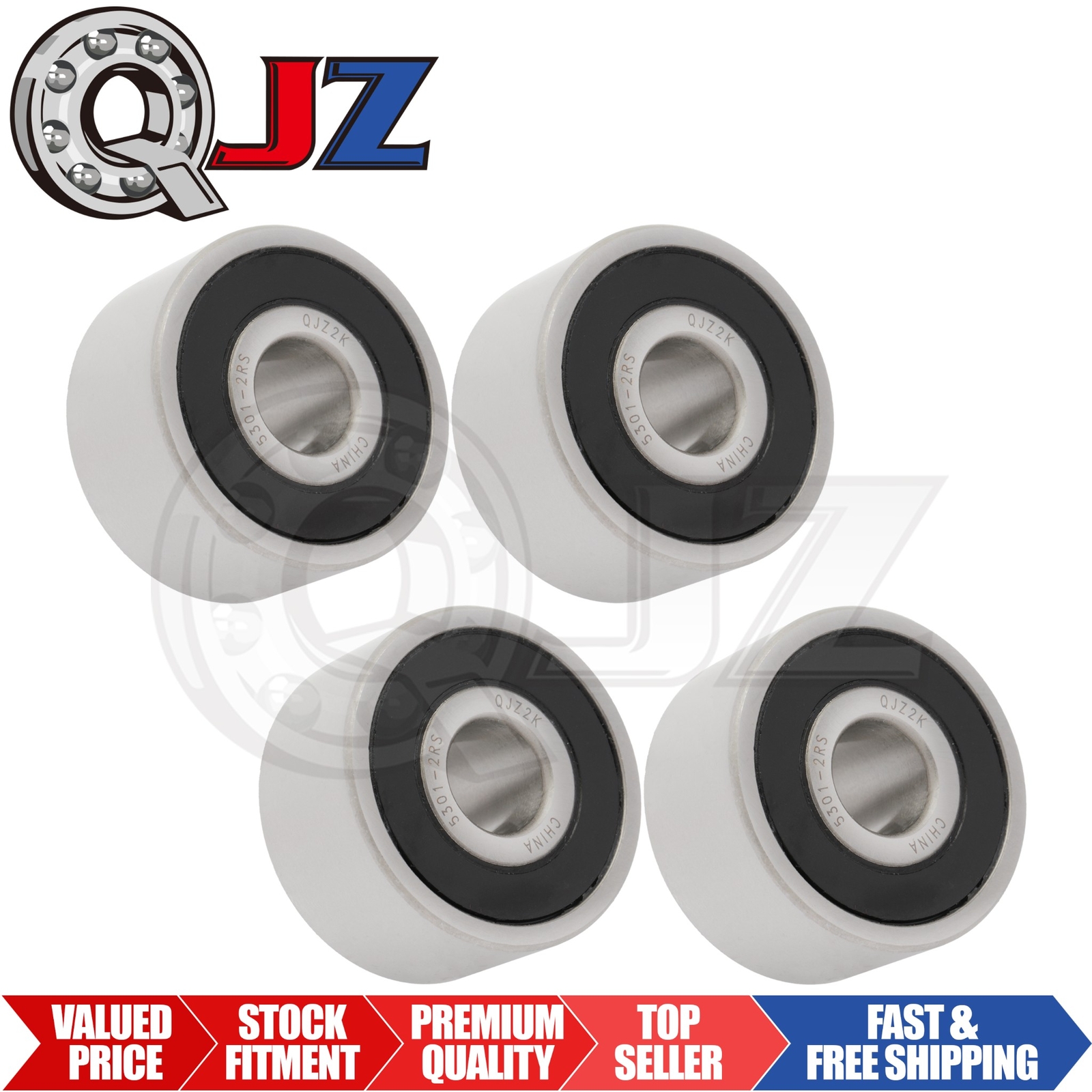 [Qty.4] 5301-2RS New Angular Contact Ball Bearing [12mm ID x 37mm OD x 19mm W]