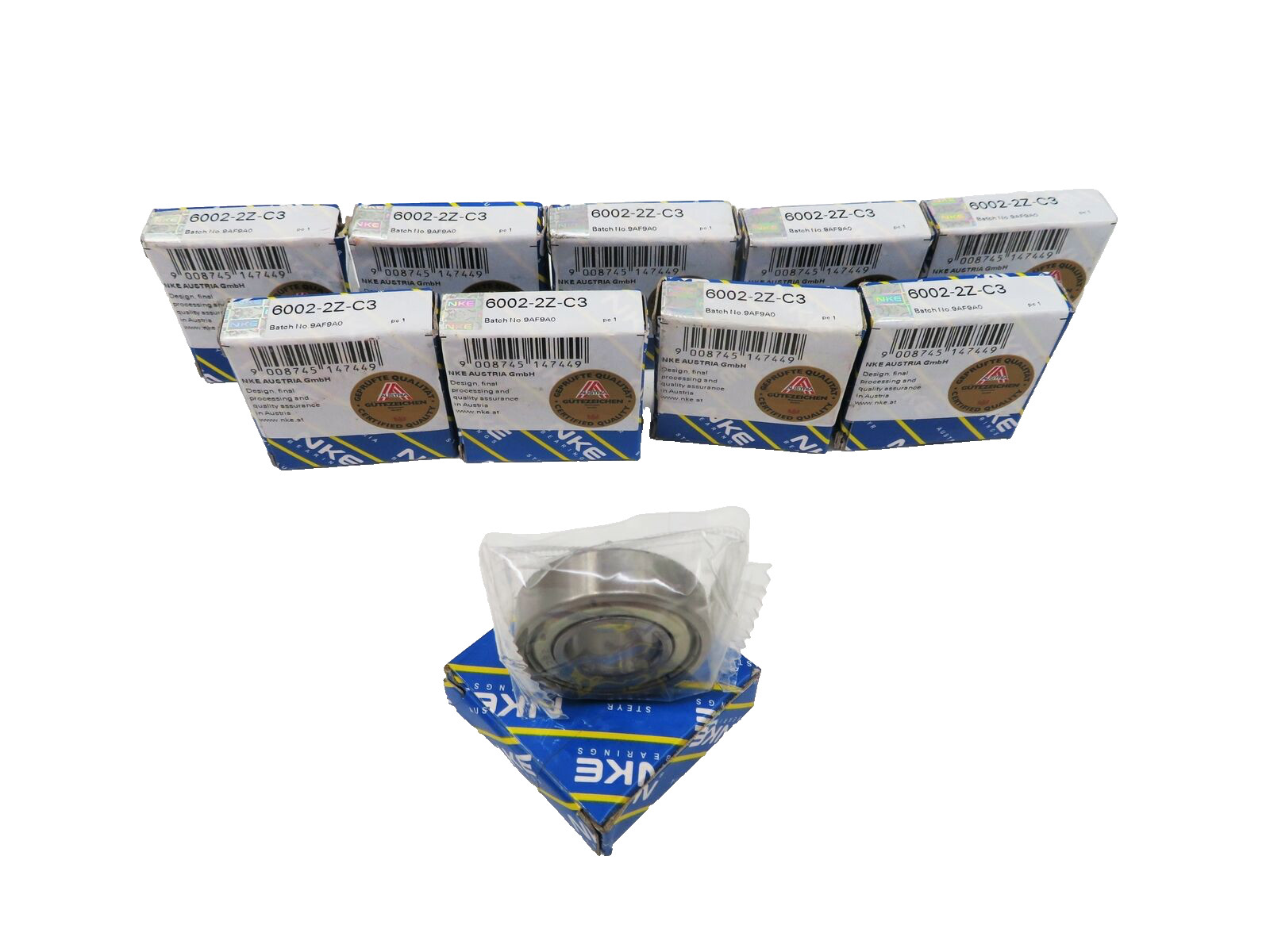 10 x NKE 6002-2Z-C3 deep groove ball bearing 2Z/ZZ 15x32x9mm
