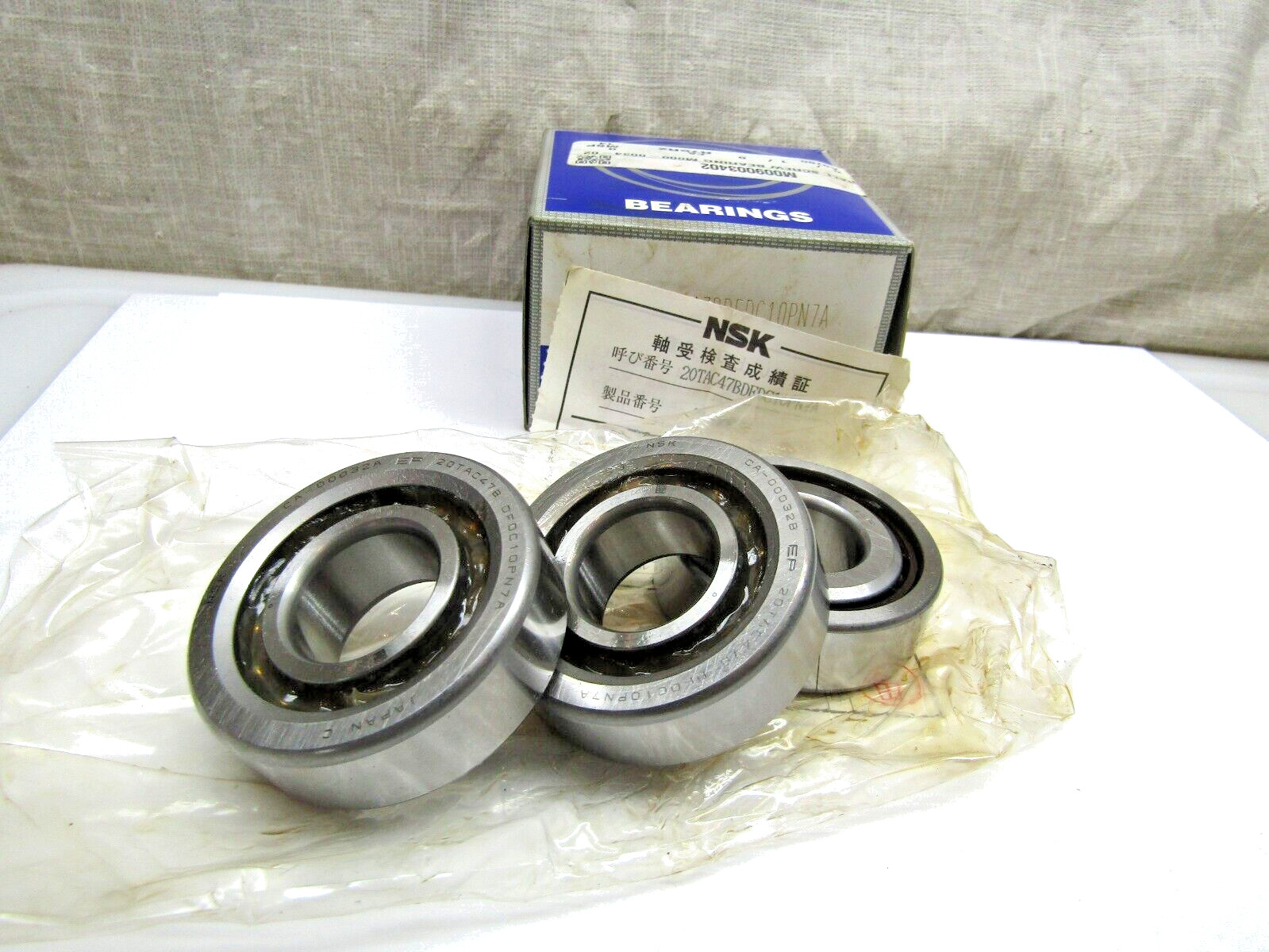 NSK 20TAC47B DFDC10 PN7A Precision 3 Bearing Matched Set 20mm X 47mm X 15mm ea