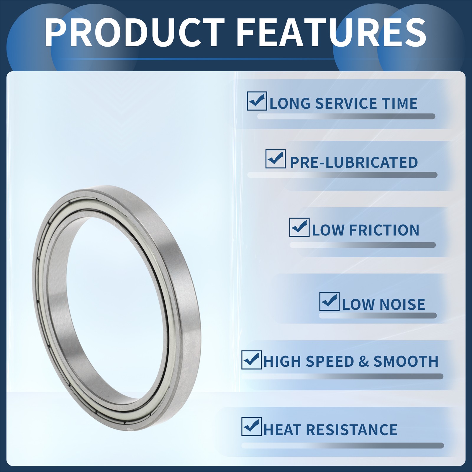 6810ZZ P4 50x65x7mm Deep Throat Bearings 1Pcs for Scooter/Skateboard