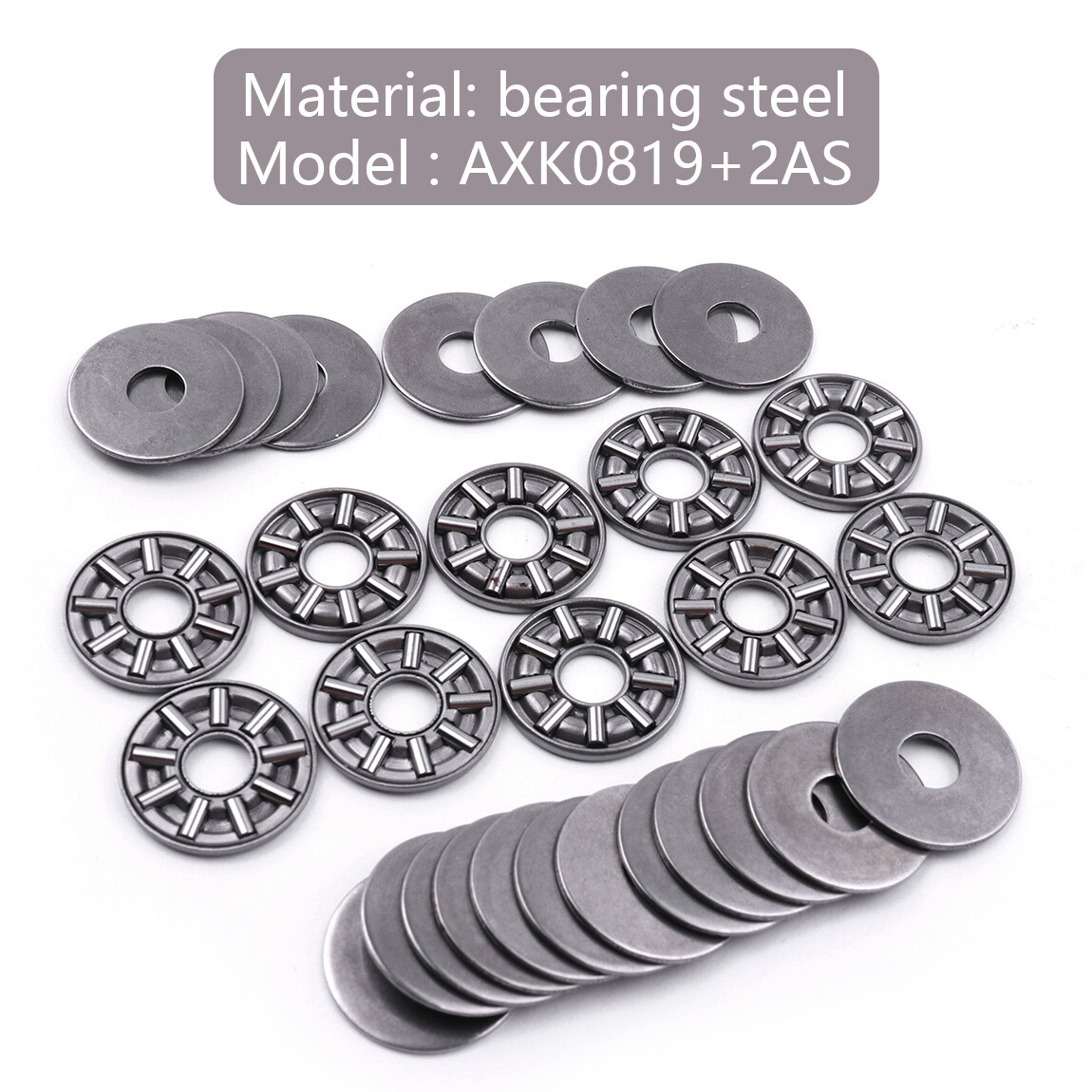 10x Thrust Needle Roller Bearing 10*24*2mm Thrust Bearings With 2 Washers