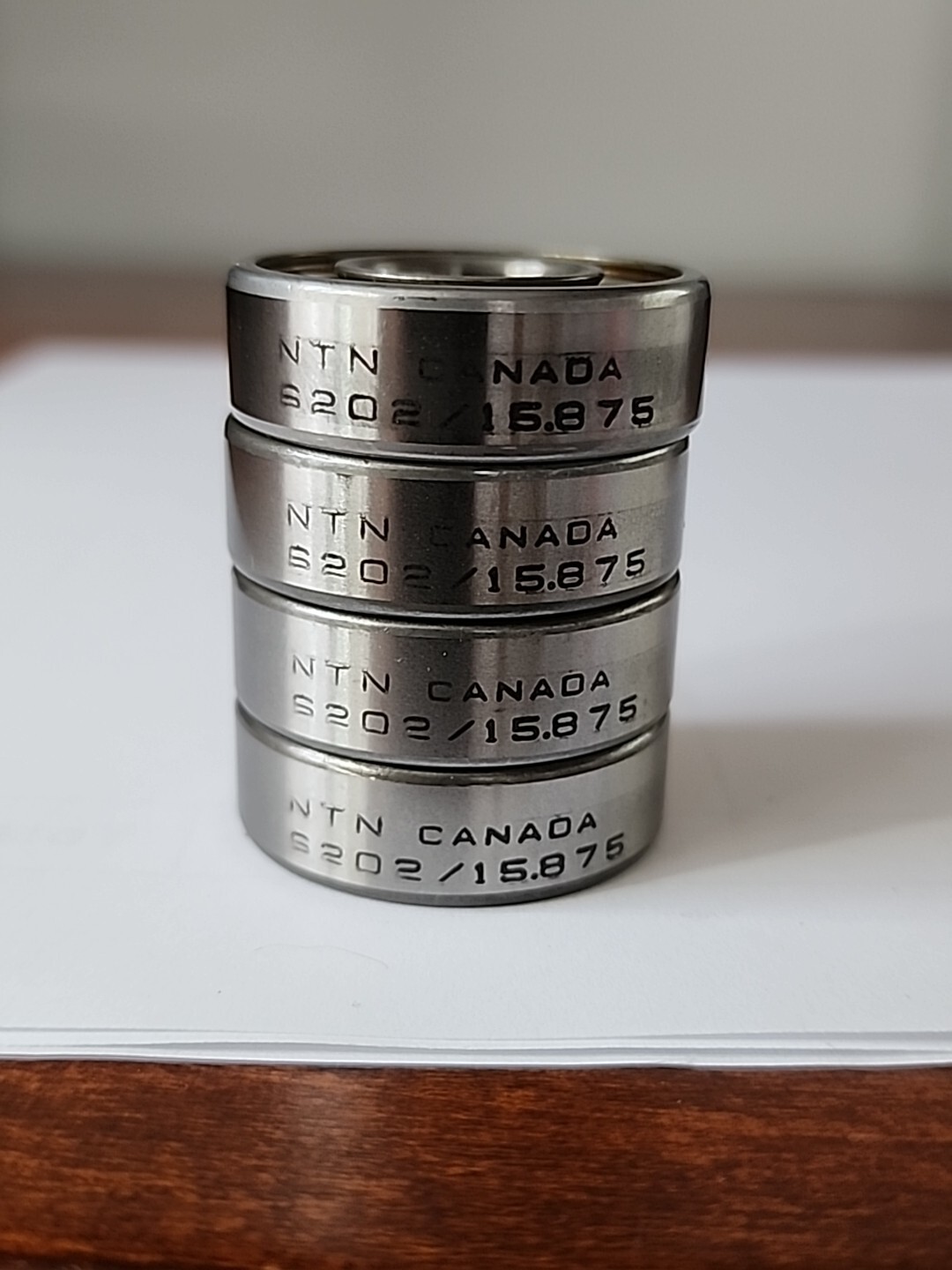 Lot of 4 – 6202/15.875, Single Row Radial Ball Bearing / P3