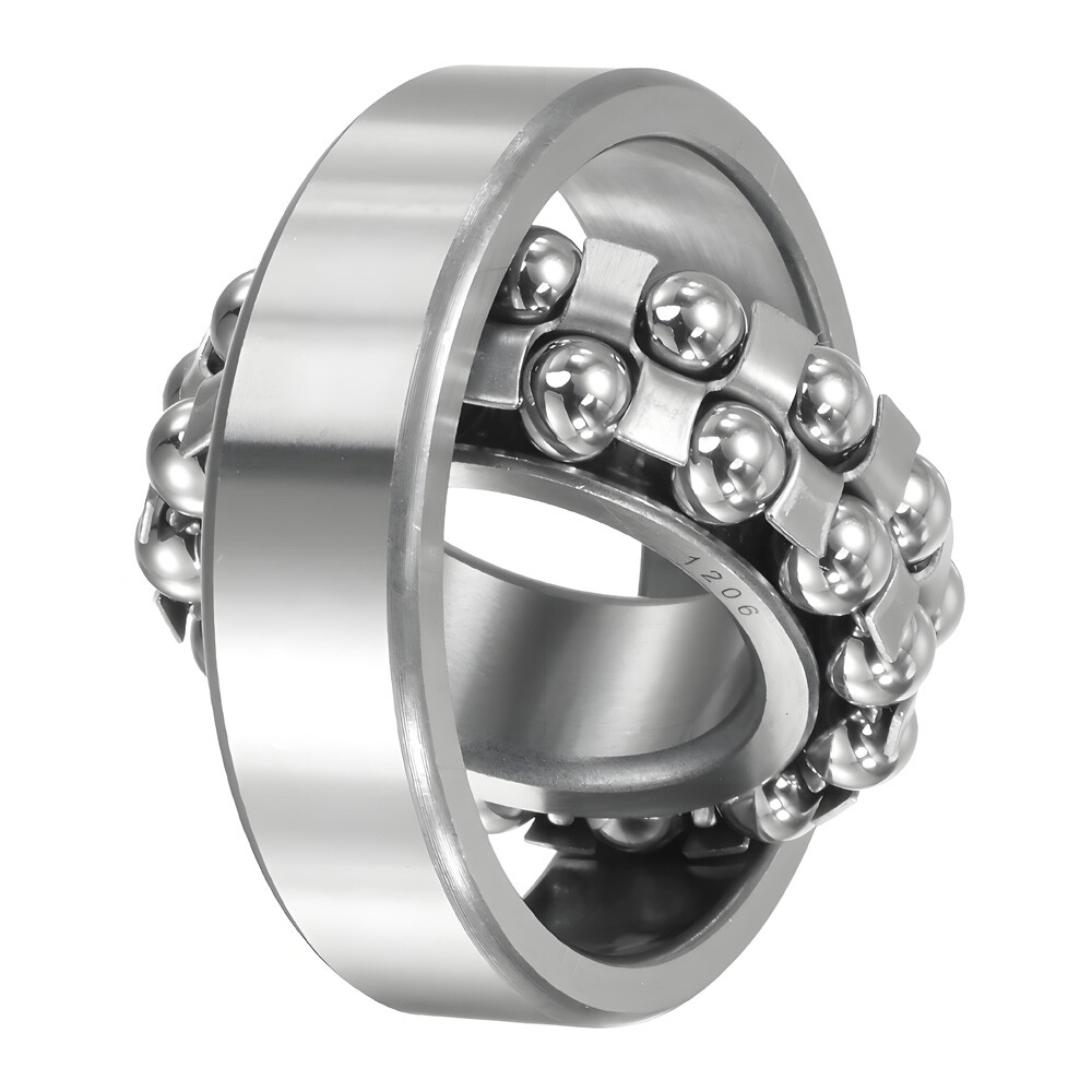 Double Row Self Aligning Ball Bearing 1200 to 1210 Bearing Steel ID 10mm-50mm