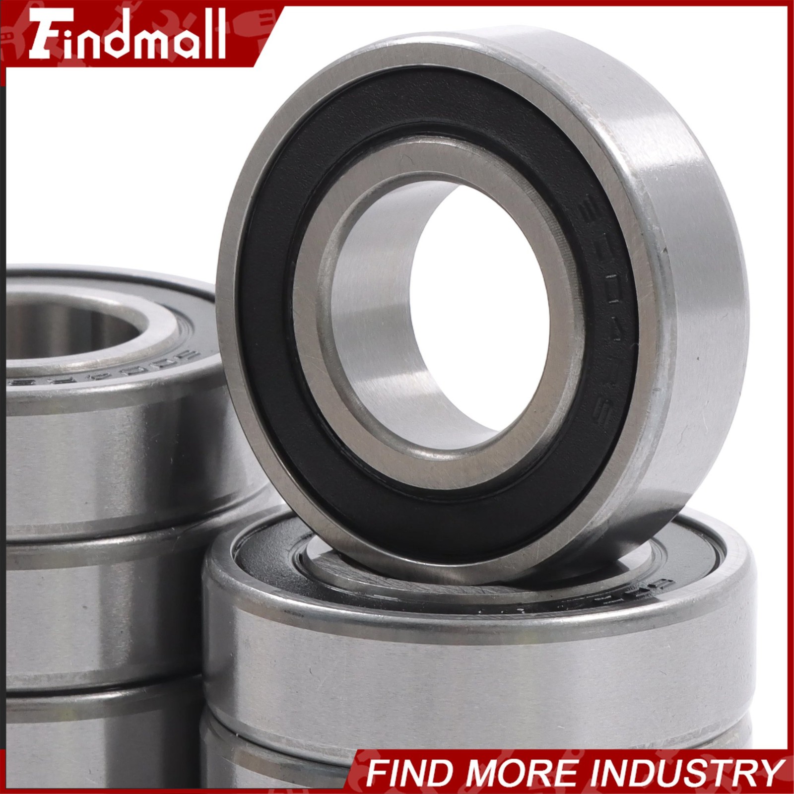 Findmall 6004-2RS C3 Ball Bearing 20x42x12mm 10 Pcs Premium Rubber Sealed