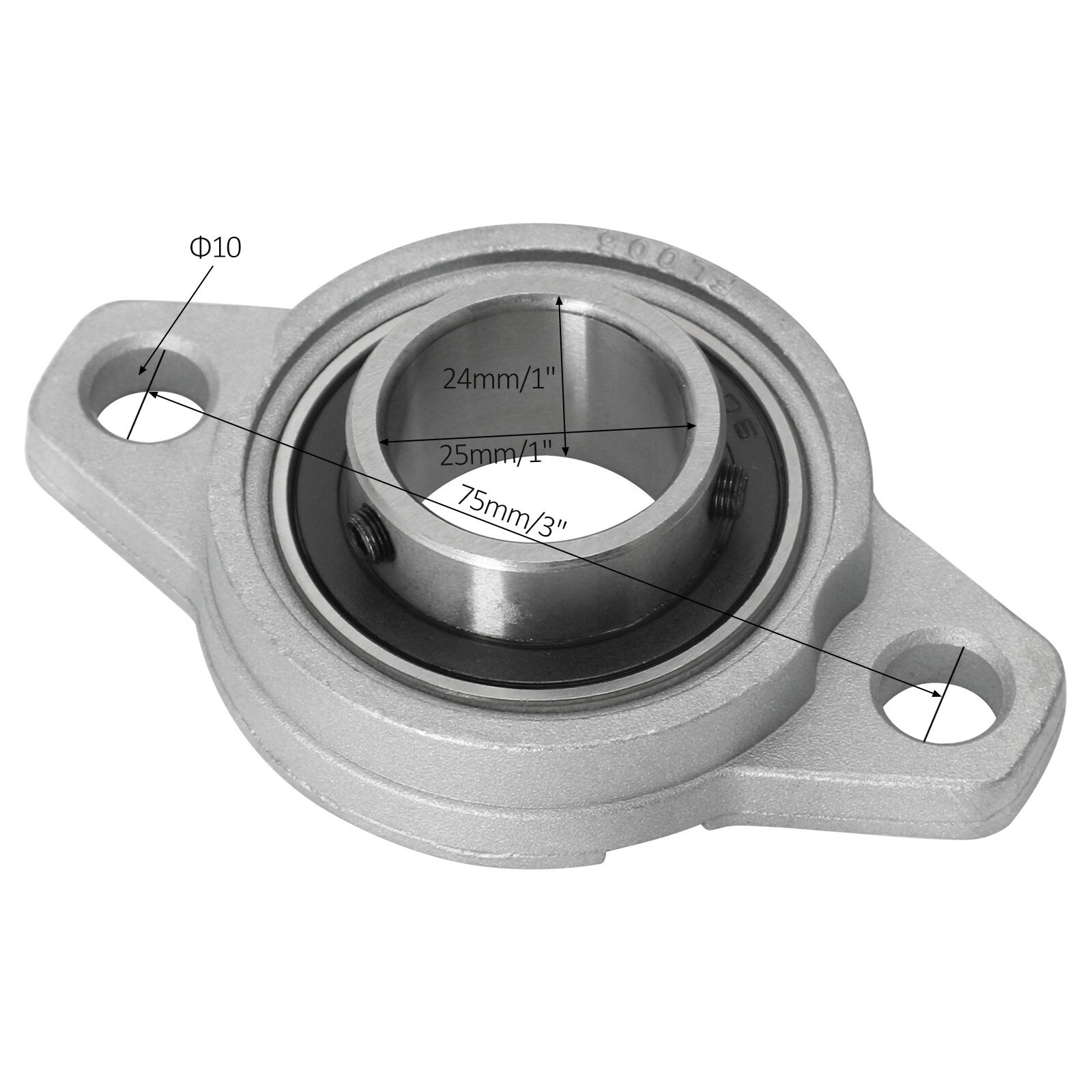 2 set KFL004 KFL005 KFL006 Pillow Block Flange Bearing 20/25/30mm Bore Diameter